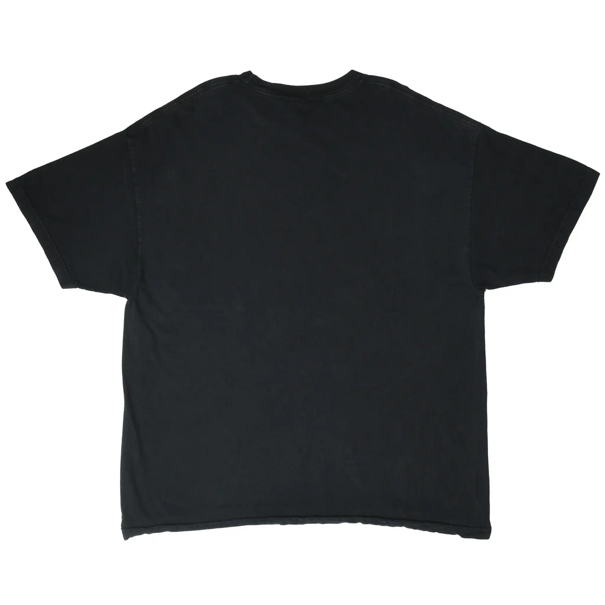 Back of black short-sleeve WWE T-shirt with no graphic