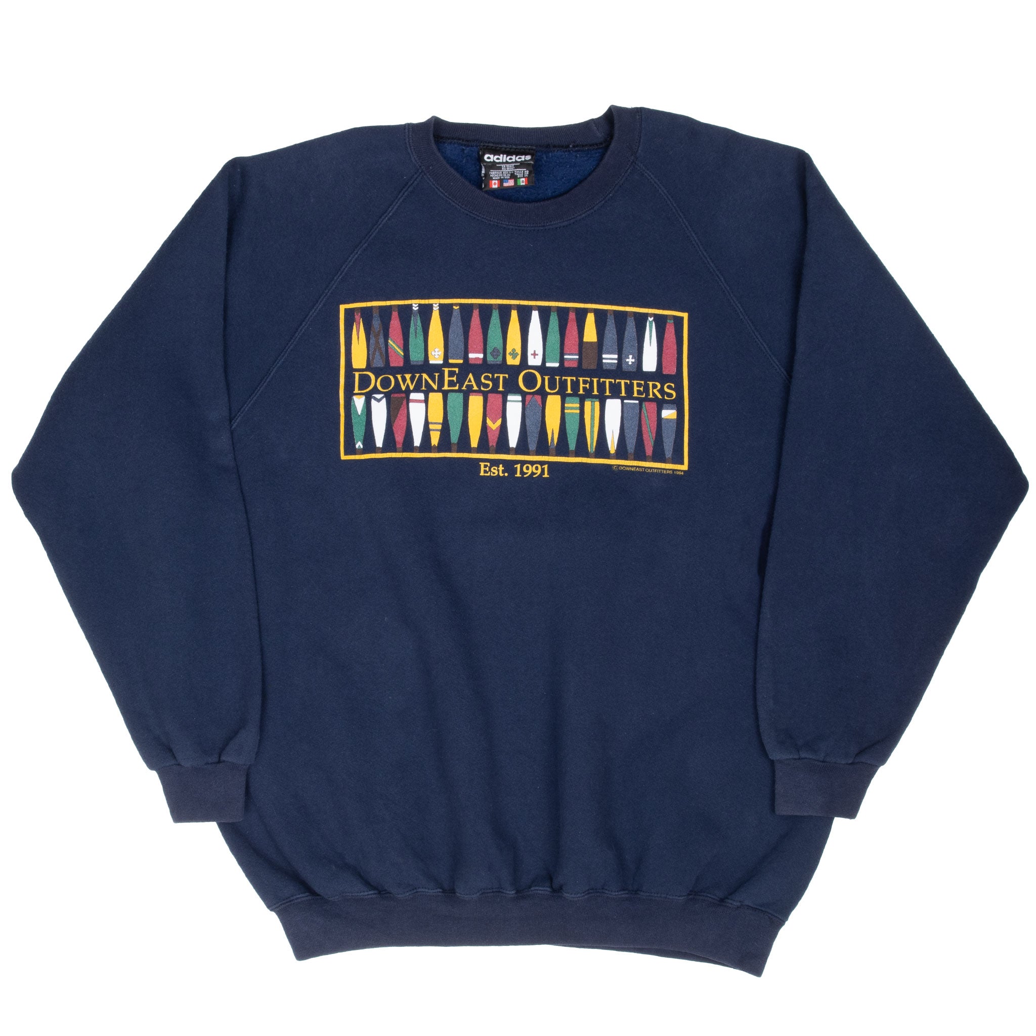 Vintage Adidas Downeast Outfitters 1994 Sweatshirt Size XL Made In Usa