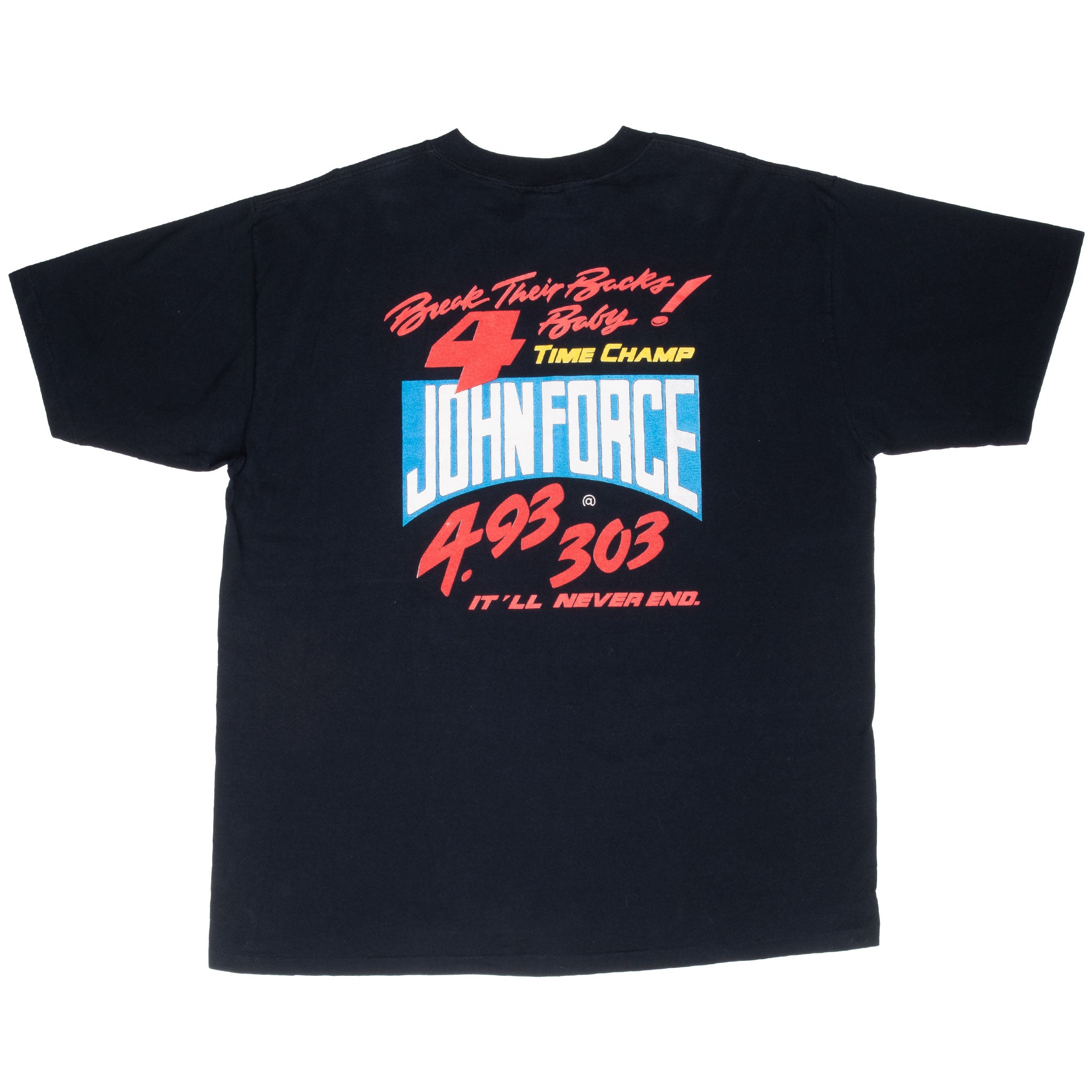 Vintage Nascar John Force 1995 Tee Shirt Size 2XL Made In Usa With Single Stitch Sleeves