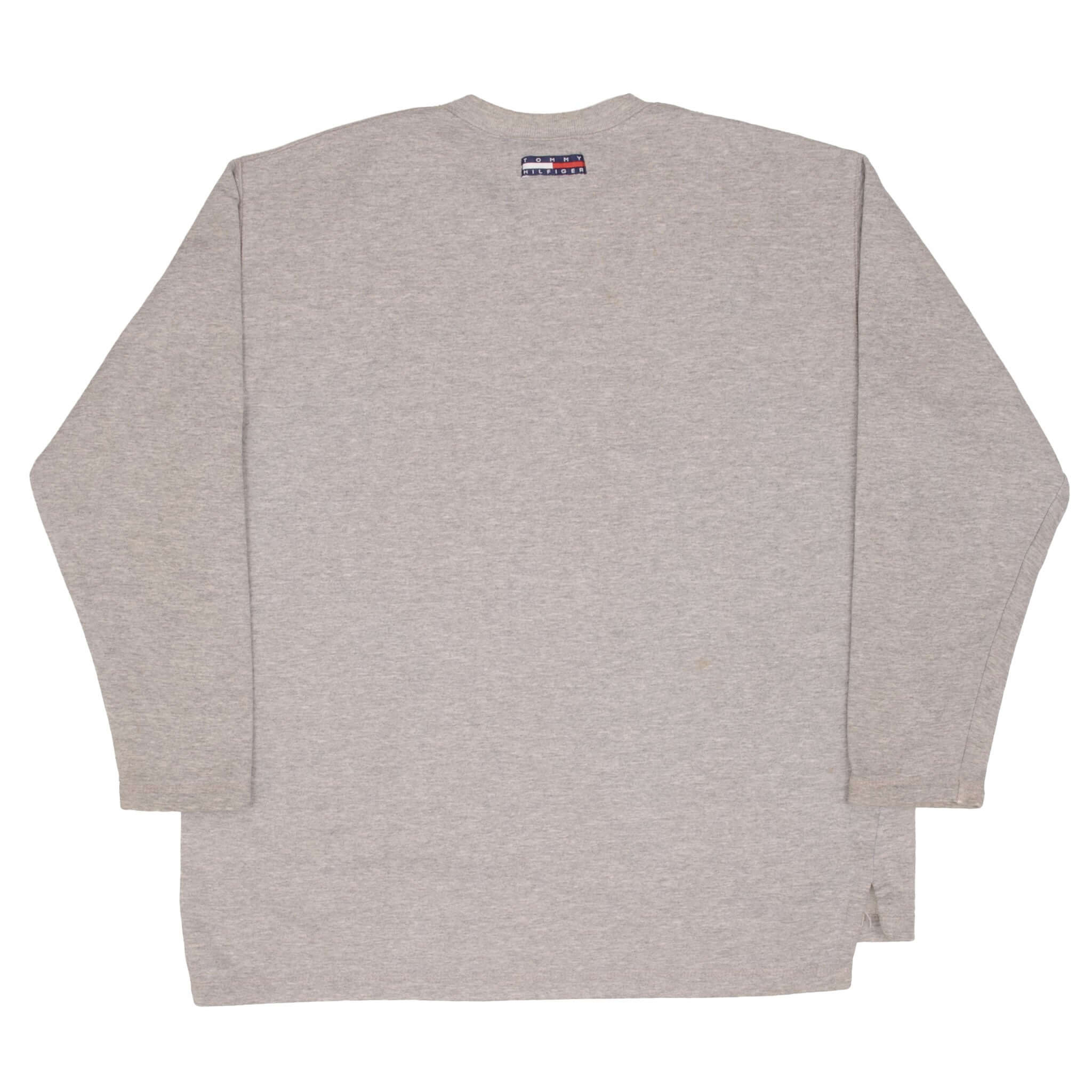 Vintage Tommy Hilfiger Spellout 1990S Grey Sweatshirt Size Medium Made In USA