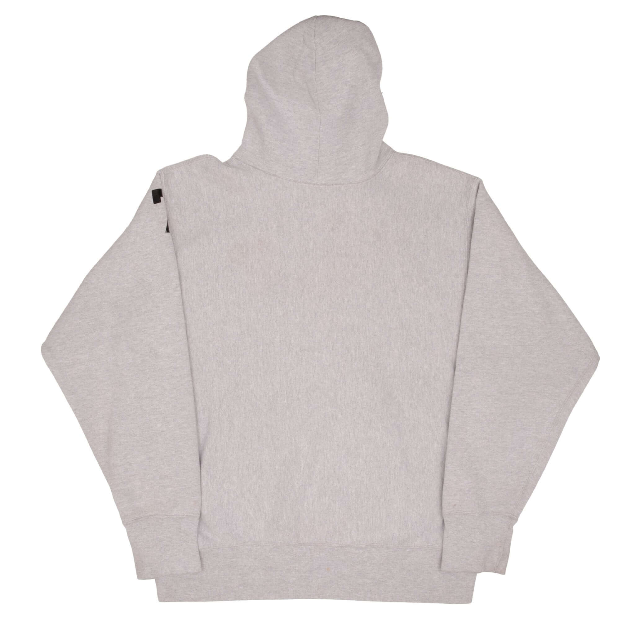 Back of gray Camber pullover hoodie with plain design