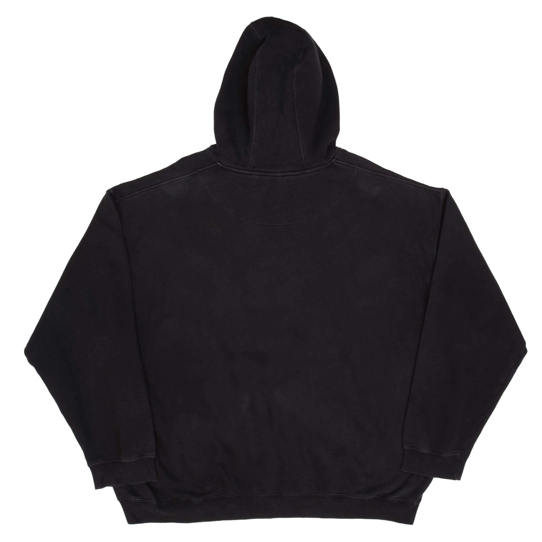 Vintage Nike Spellout Swoosh Black Hoodie Sweatshirt 2000S Size 2XL