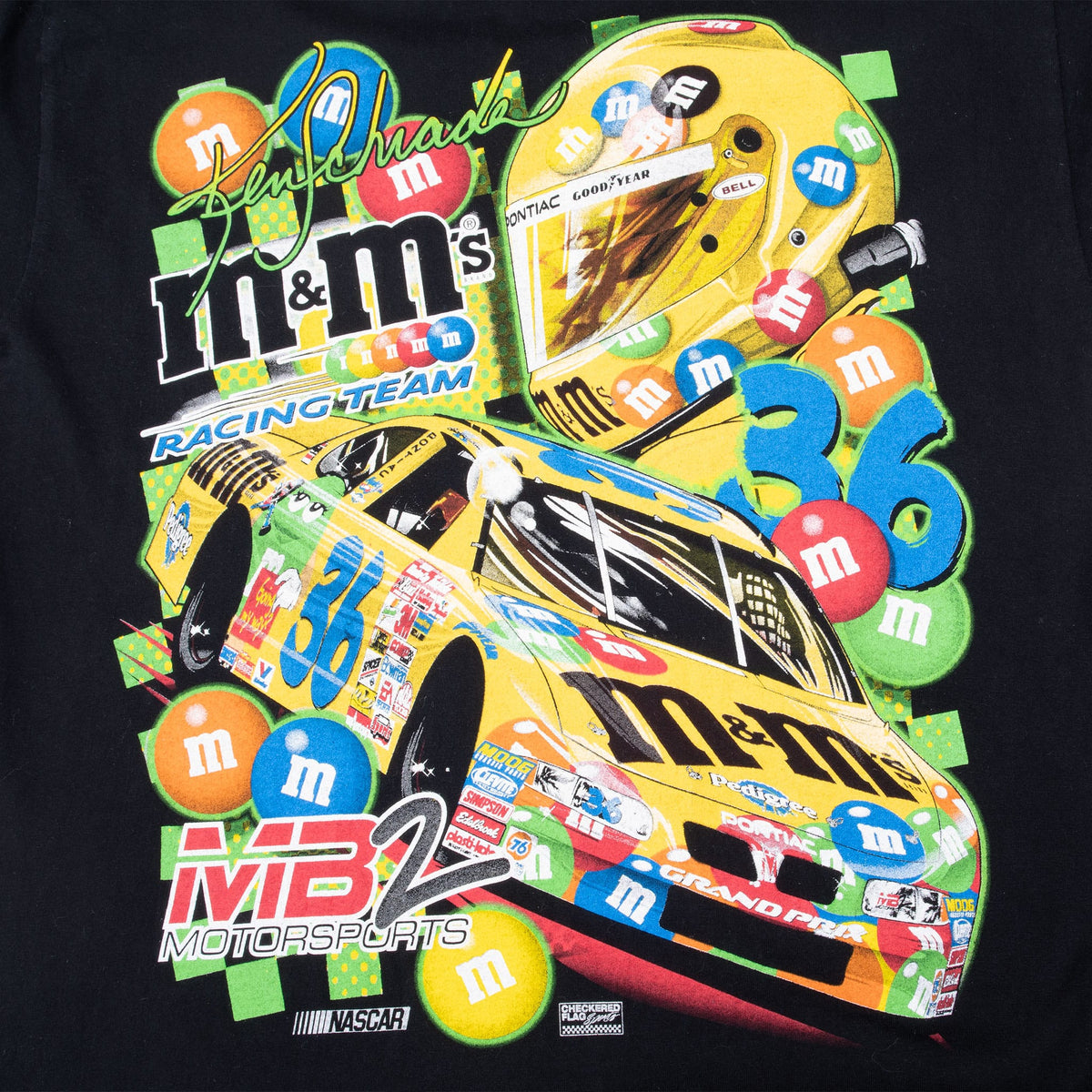 Vintage Nascar Ken Shrader #36 M&Ms 2002 Tee Shirt Size Large