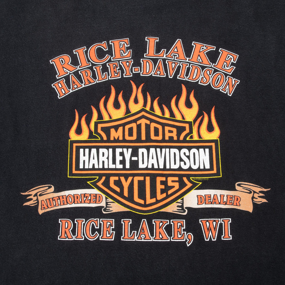 Vintage Harley Davidson Rice Lake Wisconsin Tee Shirt 2001 Size XL Made In Usa