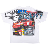 Vintage Nascar Bill Elliott 2001 All Over Print Tee Shirt Size XL