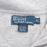 Vintage Polo Ralph Lauren Light Grey Quarter 1/4 Zip Sweater 1990S Size XL