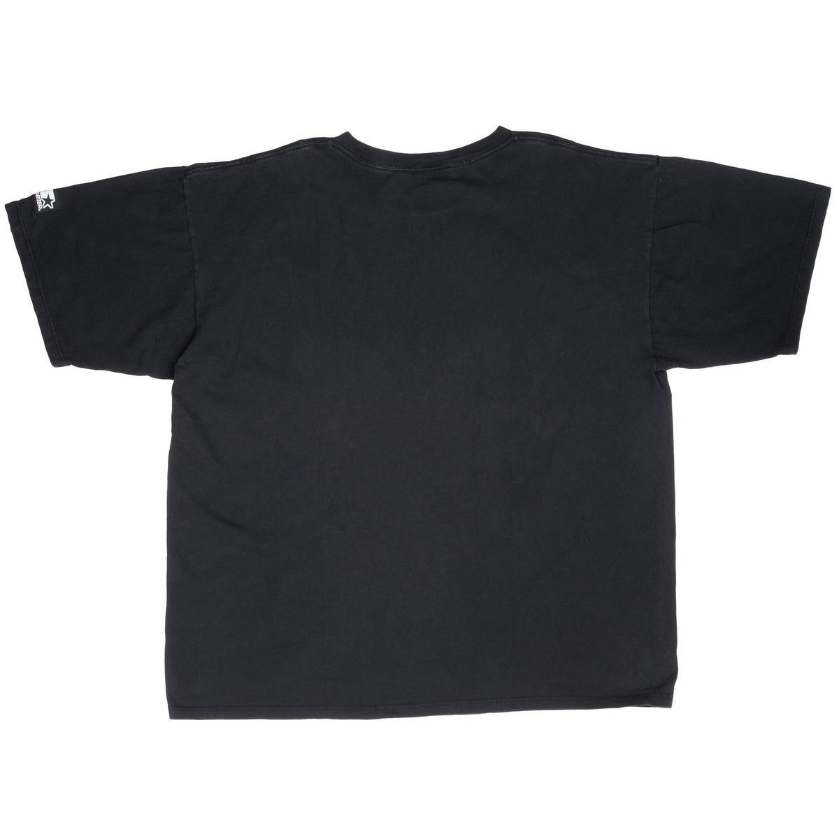 Back of black Starter Pittsburgh Pirates T-shirt with a plain design