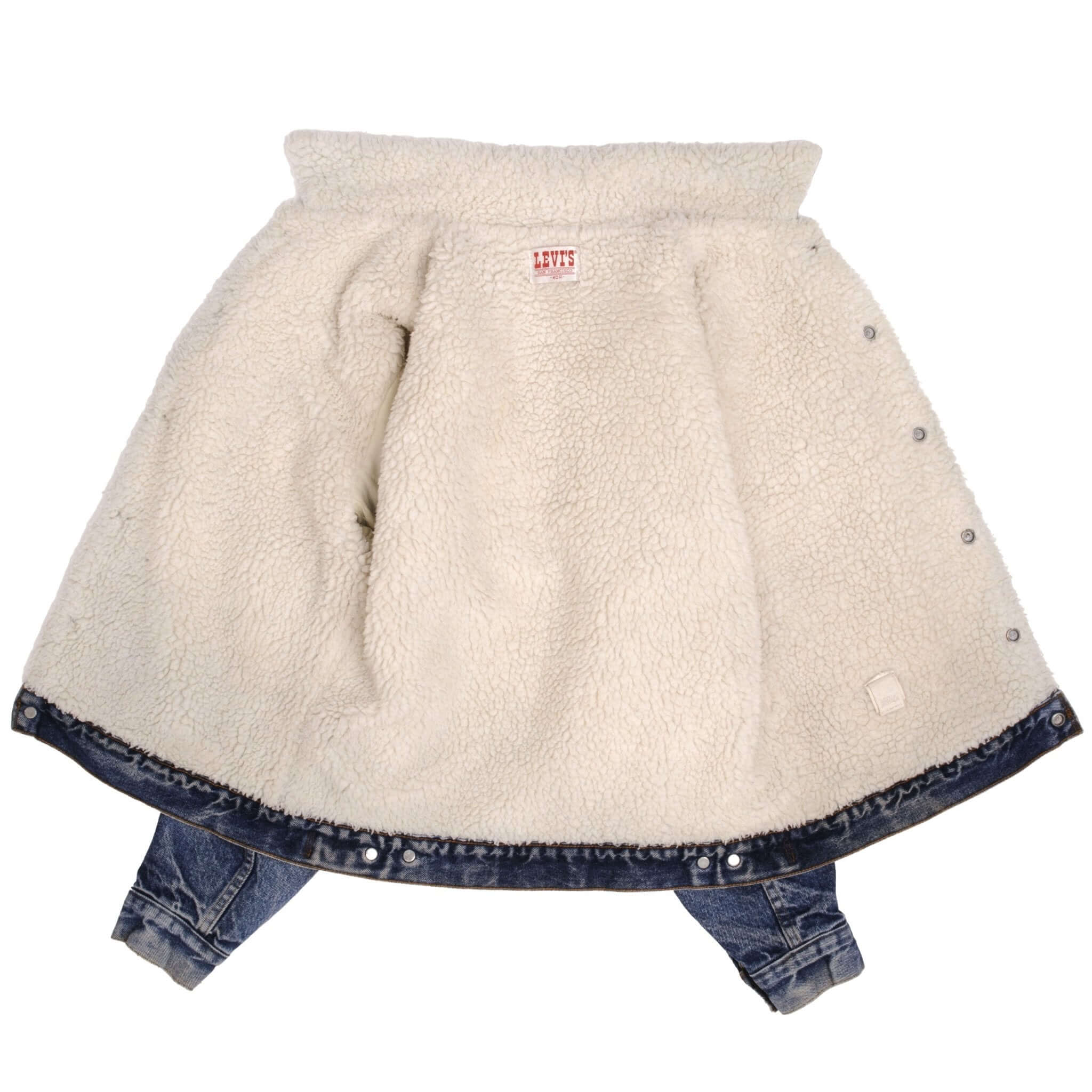 Vintage Levis Sherpa Trucker Denim Jacket Medium Dark Wash 1980s Size 40R Made In USA. Button #527