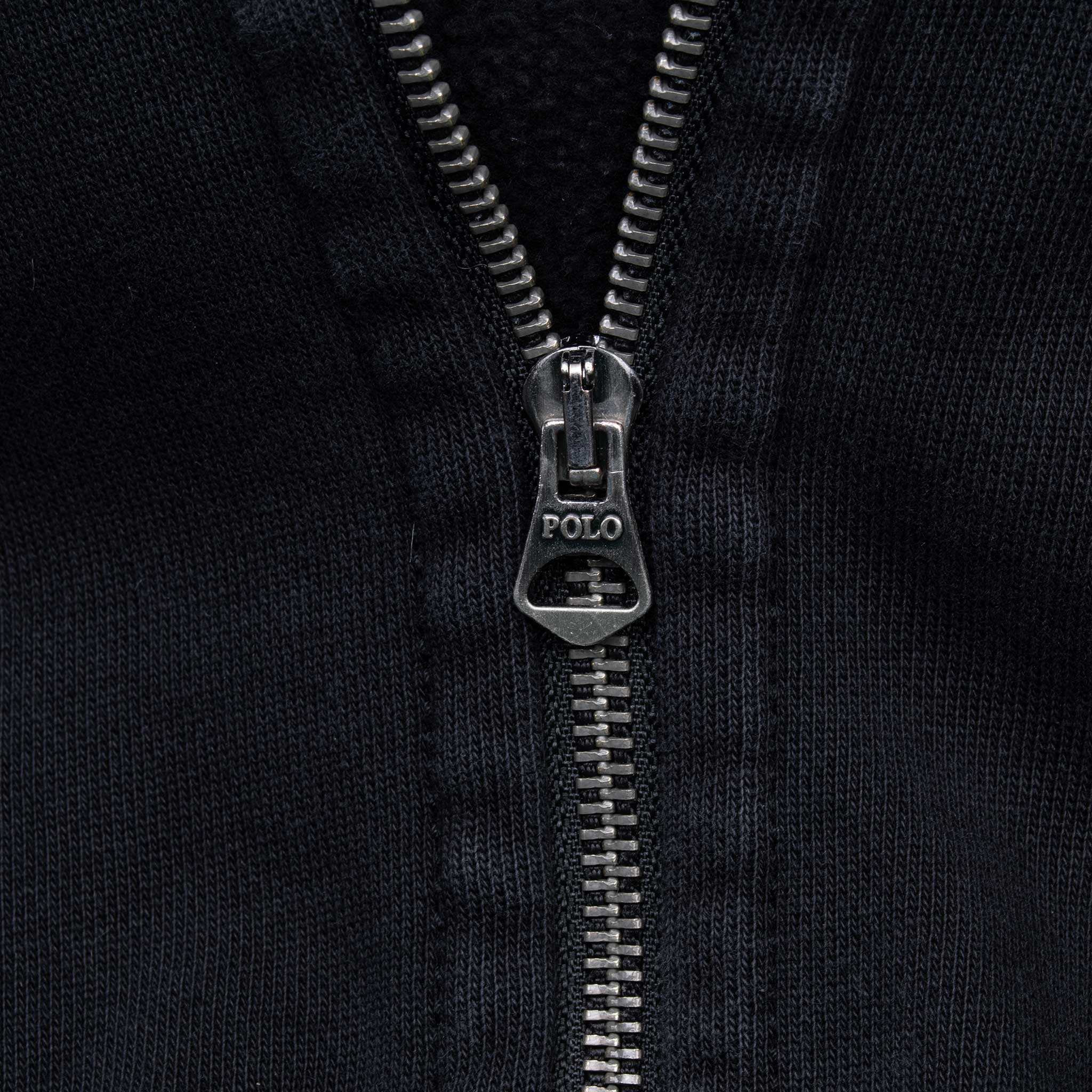 Vintage Ralph Lauren Full Zip Classic Black Hoodie Sweatshirt Size Small