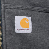 Vintage Carhartt Heavyweight Sherpa Lined Full Zip Grey Hoodie Sweatshirt Size 2XL
