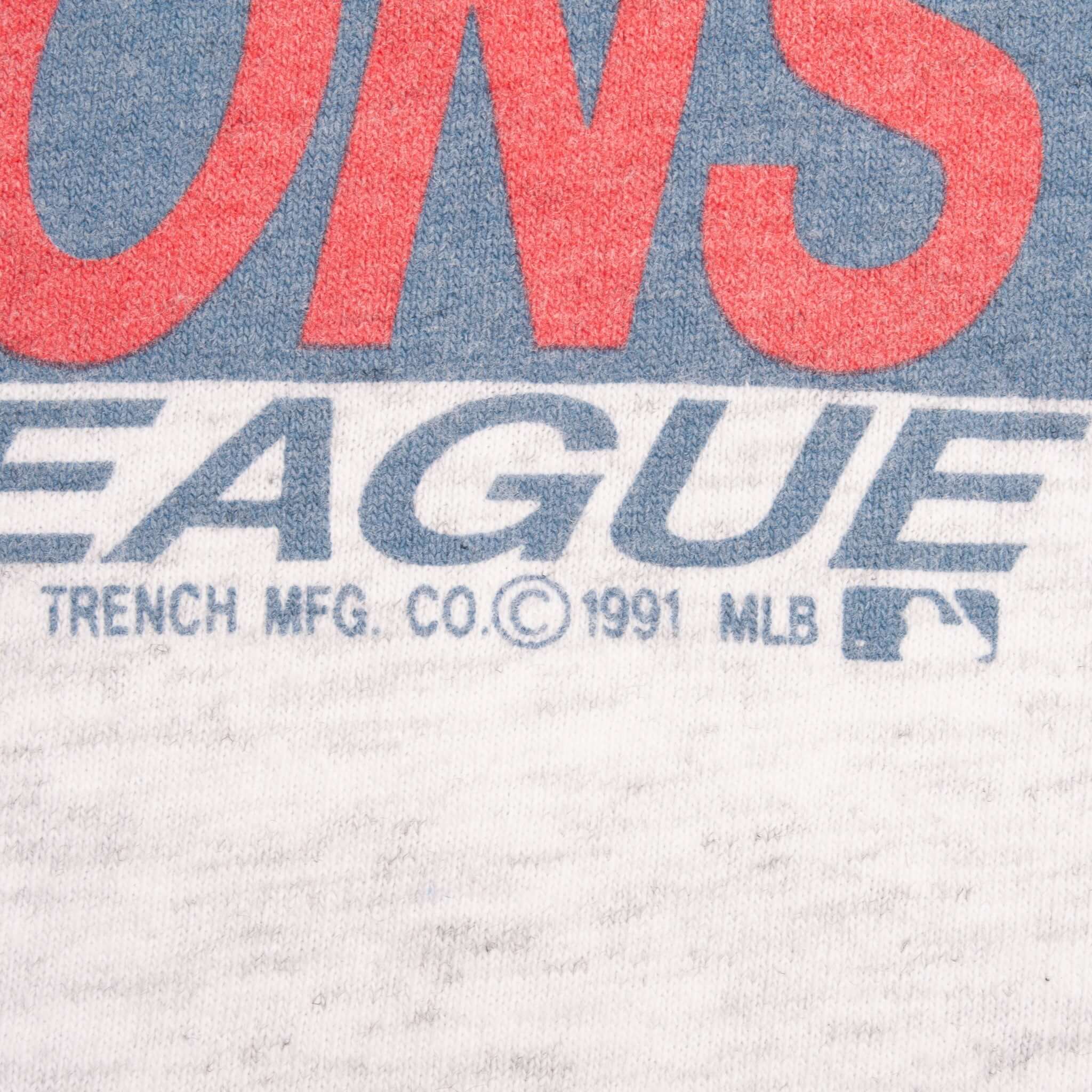 Vintage Mlb Atlanta Braves Western Division Champs 1991 Tee Shirt Large Made In Usa With Single Stitch Sleeves