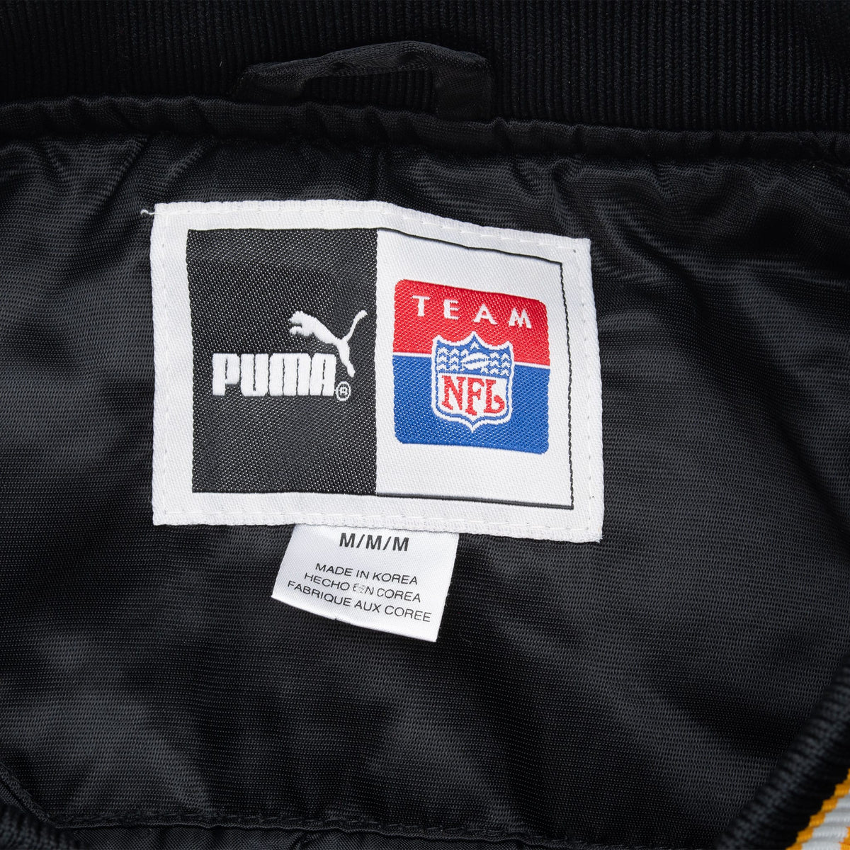 Vintage Nfl Pittsburg Steelers Puma Satin Bomber Jacket 1990S Size Medium