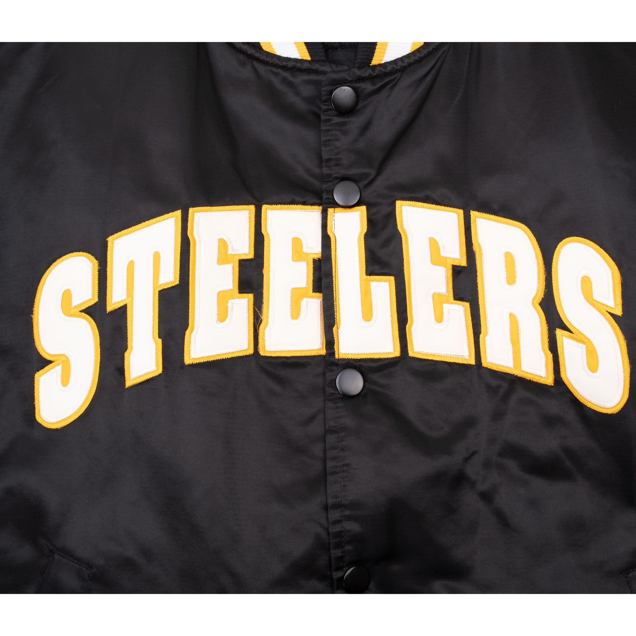 Vintage Nfl Pittsburg Steelers Puma Satin Bomber Jacket 1990S Size Medium