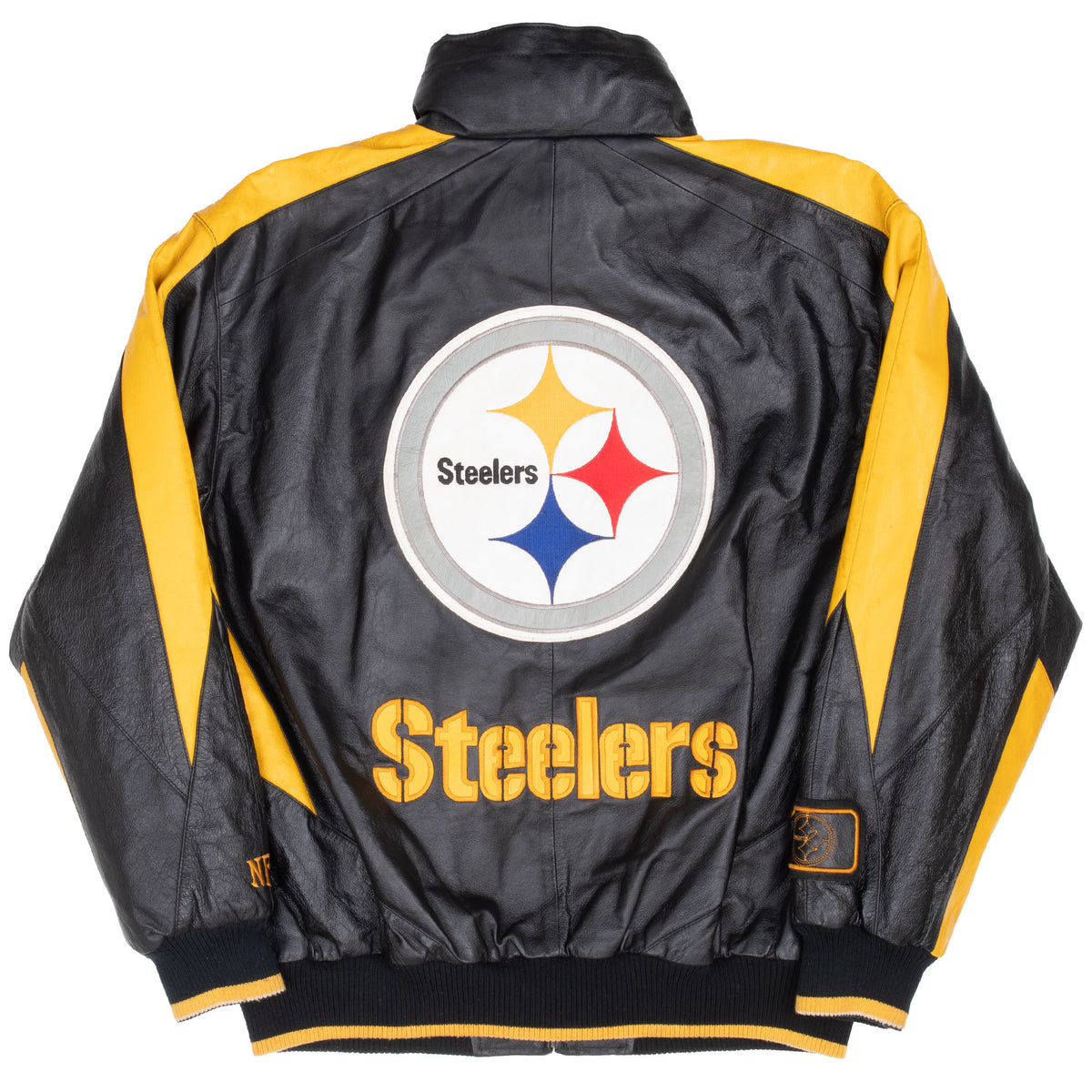 Vintage Nfl Pittsburg Steelers Leather Jacket 1990S Size Large