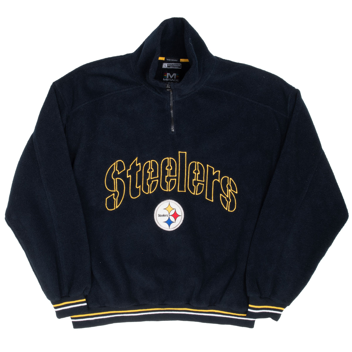 Vintage Nfl Pittsburg Steelers Fleece Pullover Jacket 1990S Size Large