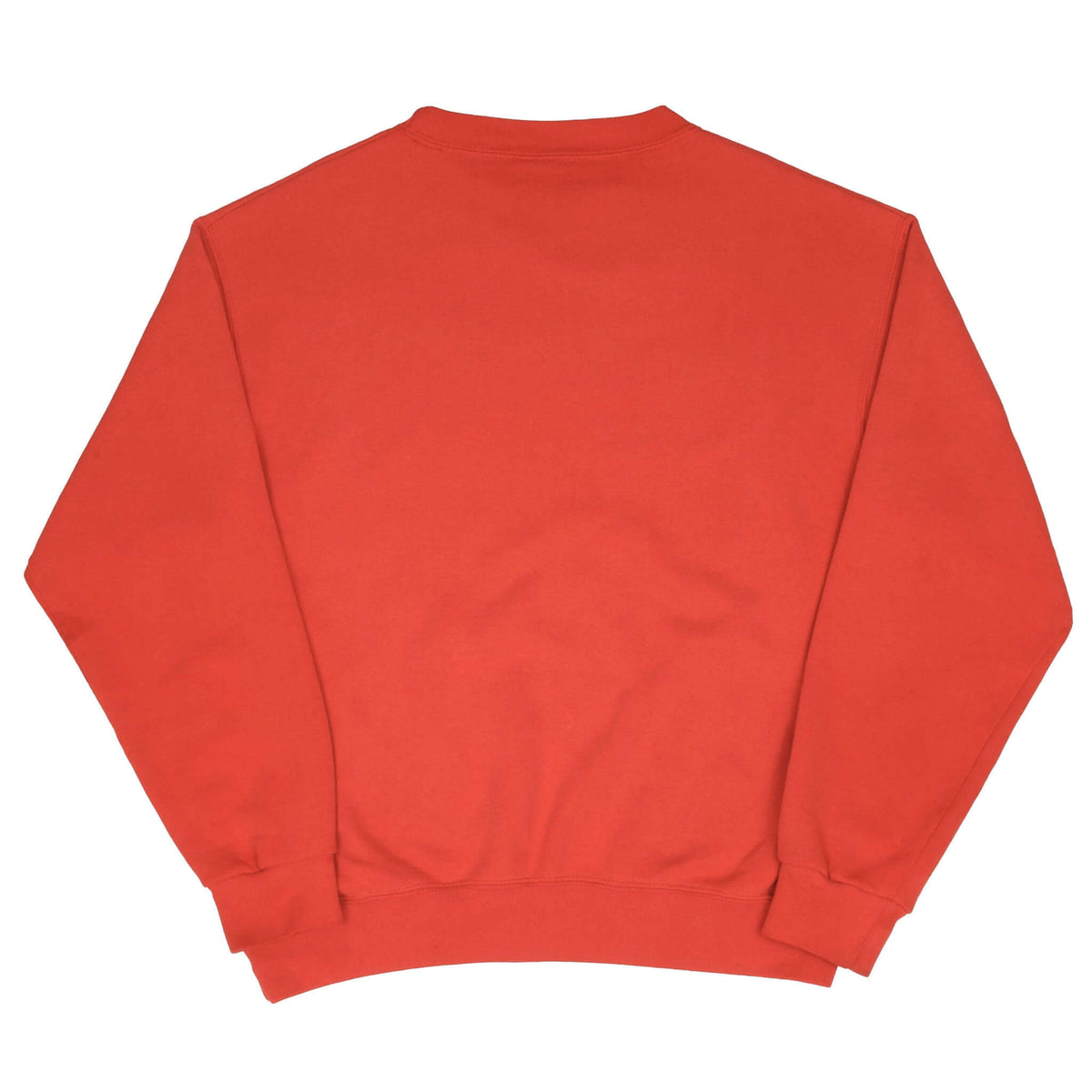 Back of red University of New Mexico crewneck sweatshirt with no graphic