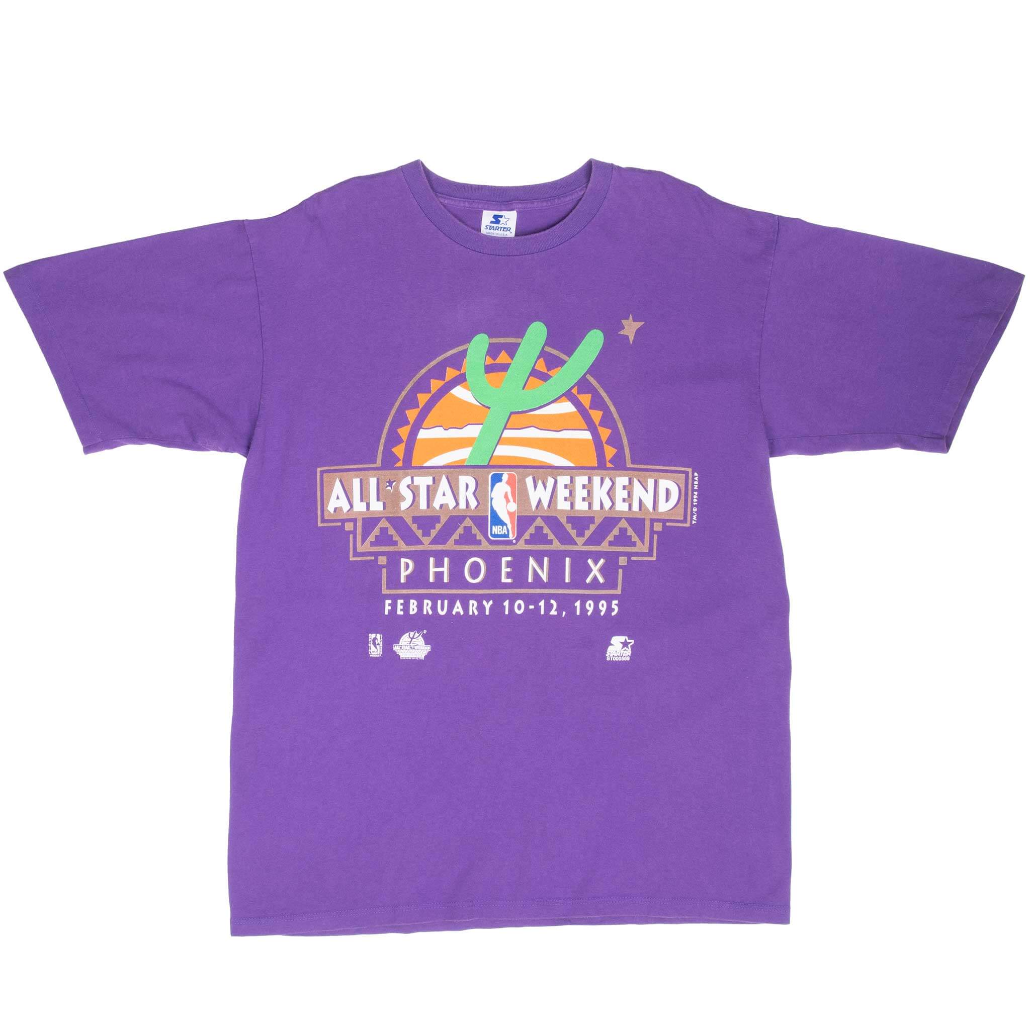 Vintage Nba Phoenix Suns All Star Weekend 1995 Purple Tee Shirt Size Large Made In Usa