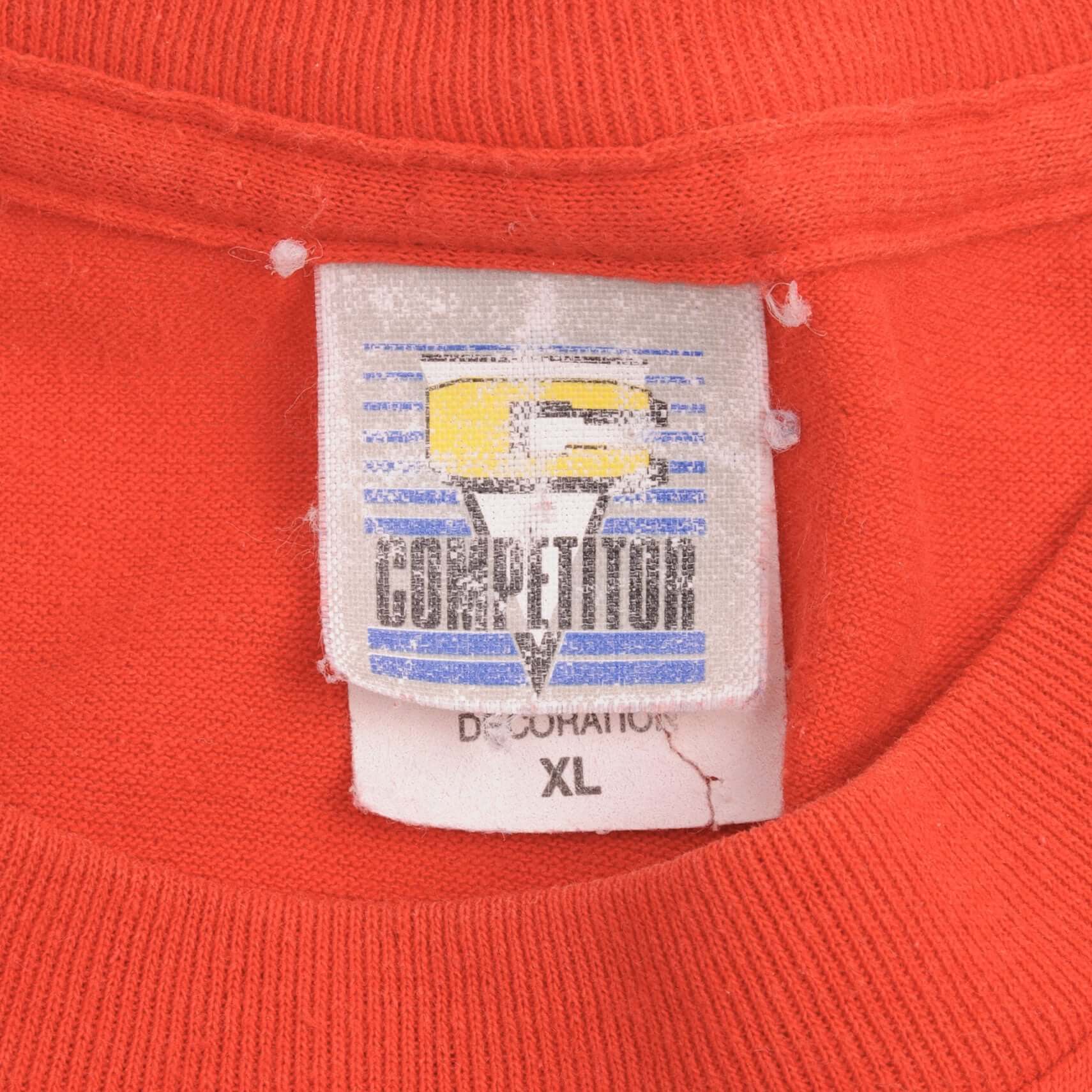 Vintage NFL Kansas City Chiefs 1990 Tee Shirt Size Large Made In USA With Single Stitch Sleeves