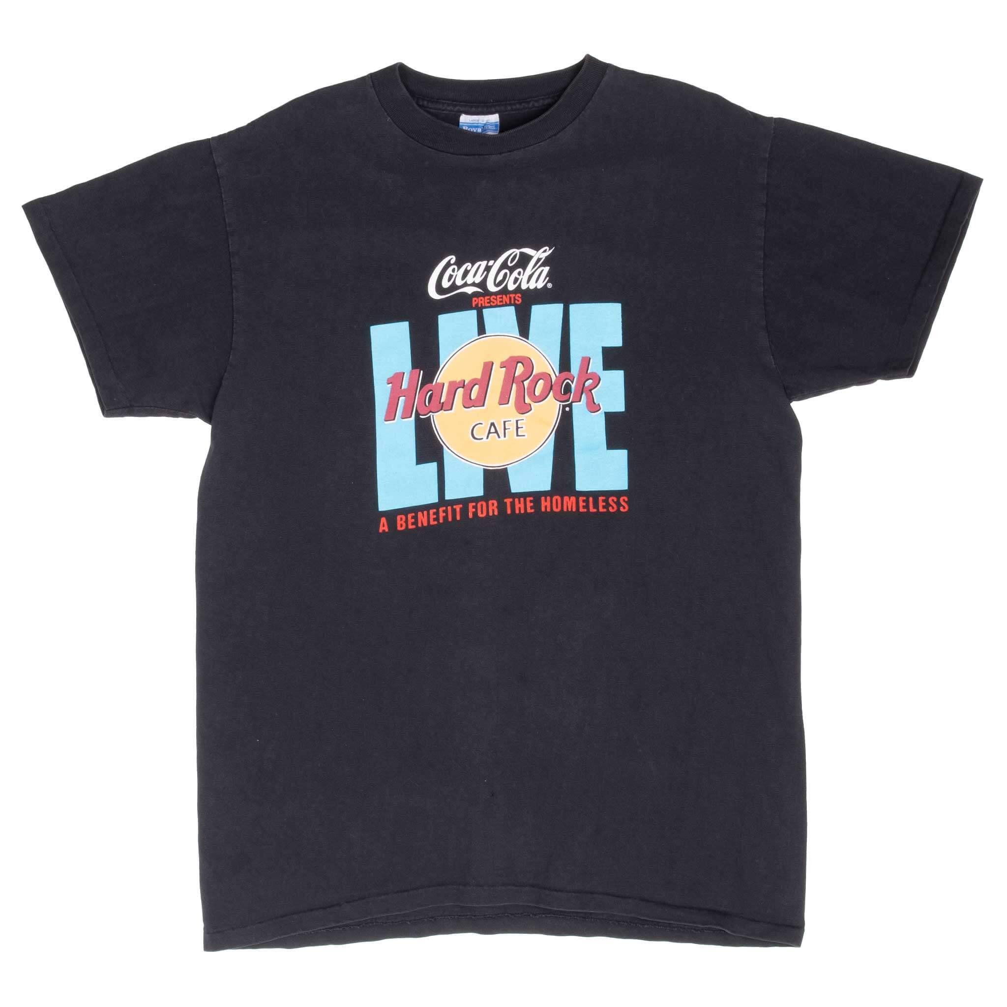 Vintage Hard Rock Cafe Coca Cola Live Tee Shirt 1990S Size Medium Made In Usa With Single Stitch Sleeves