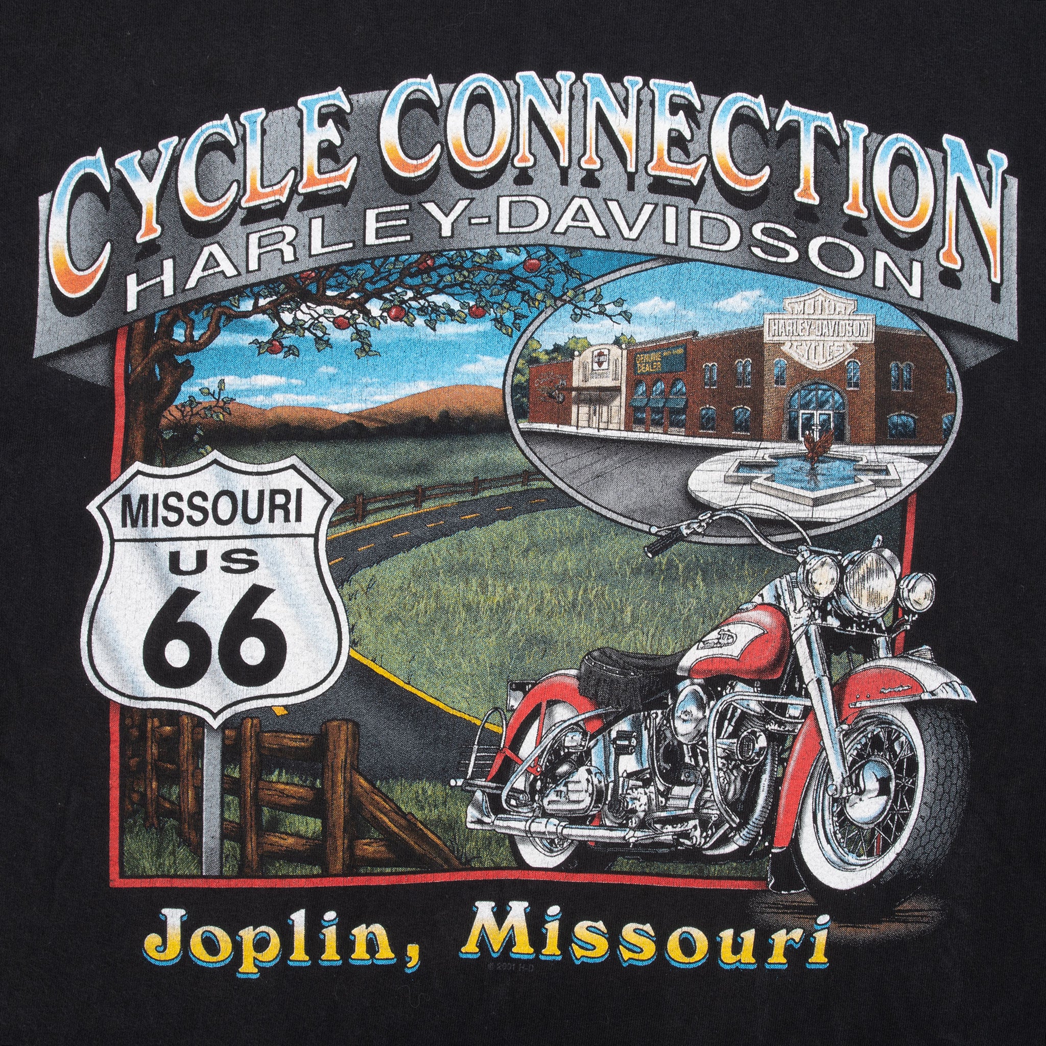 Vintage Harley Davidson Joplin Missouri Tee Shirt 2001 Size Large Made In Usa