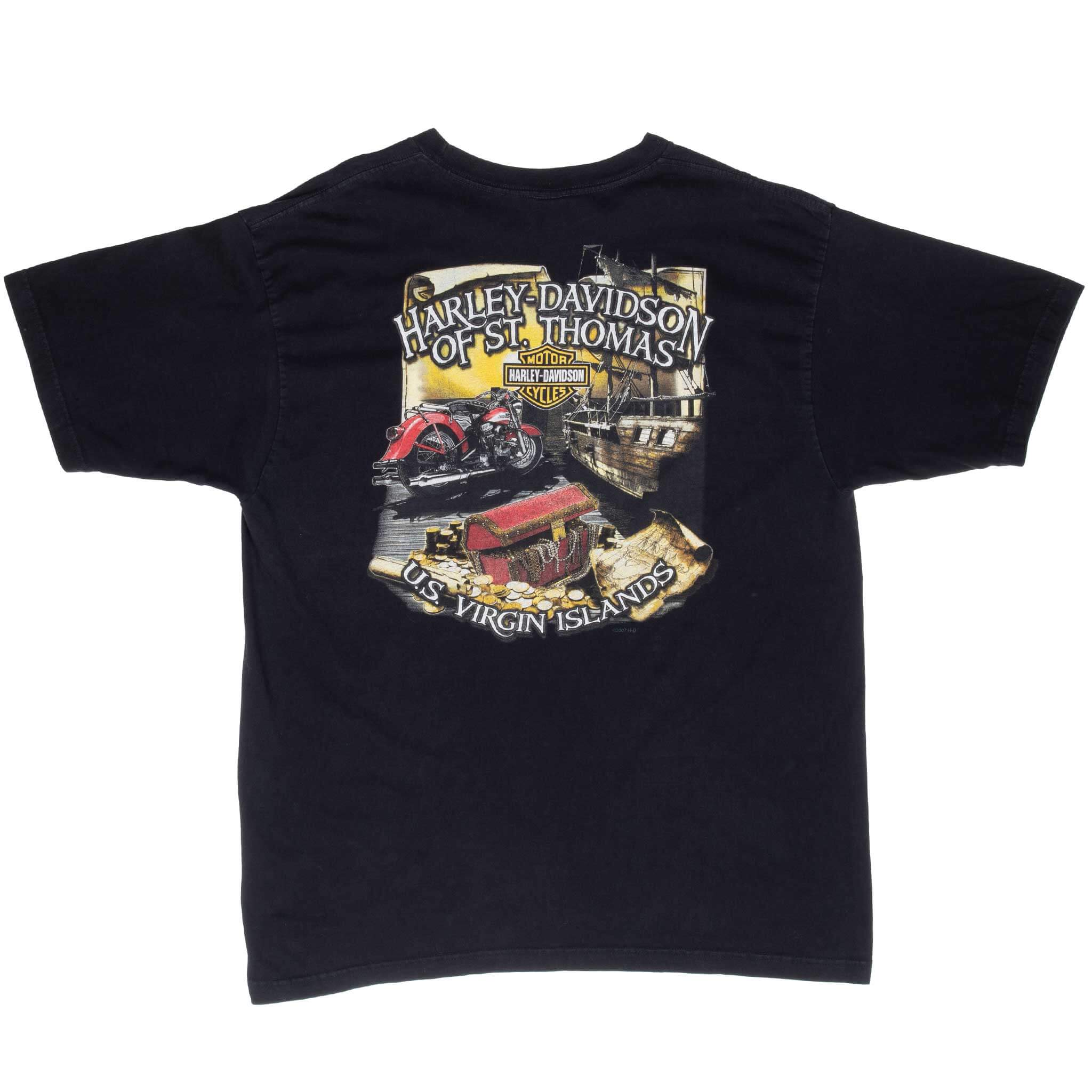 Vintage Harley Davidson Us Virgin Island 2007 Tee Shirt Size Large Made In Usa