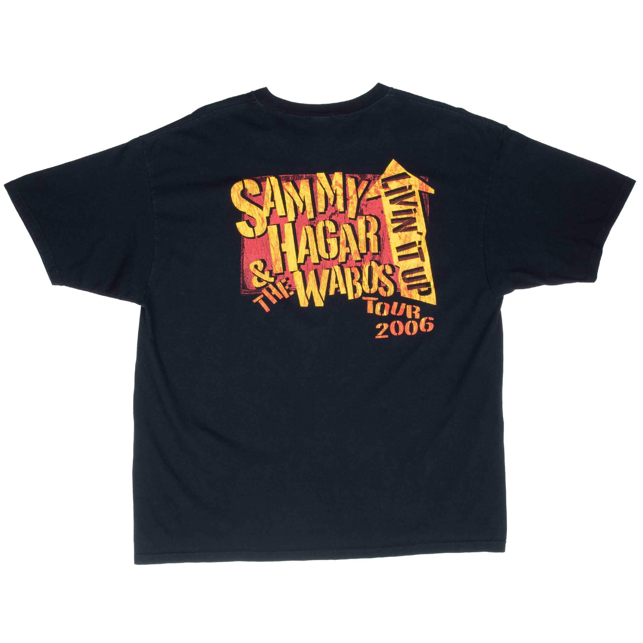 Back of black Sammy Hagar and the Wabos Livin' It Up Tour 2006 T-shirt