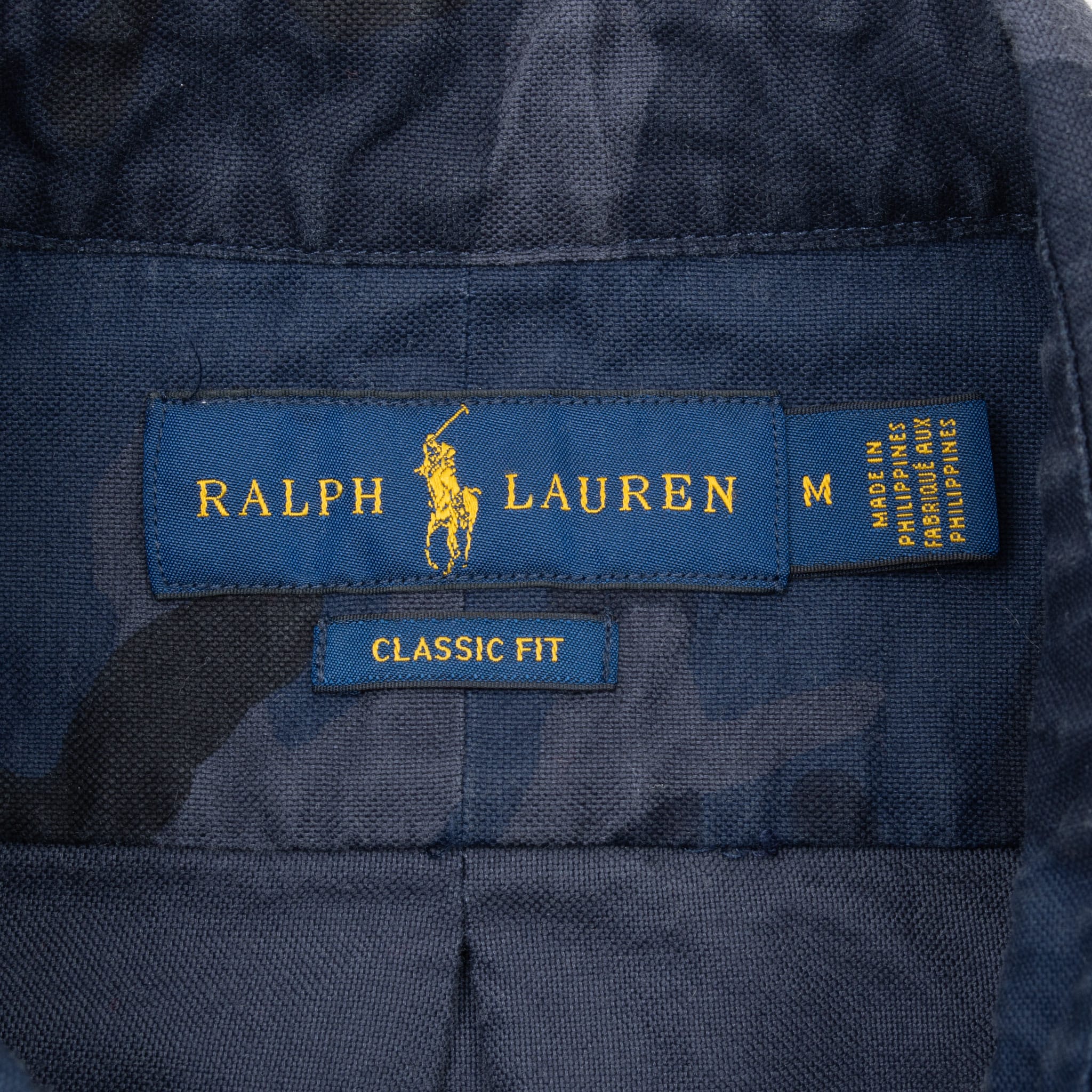 Vintage Ralph Lauren Blue Camo Shirt Size Medium