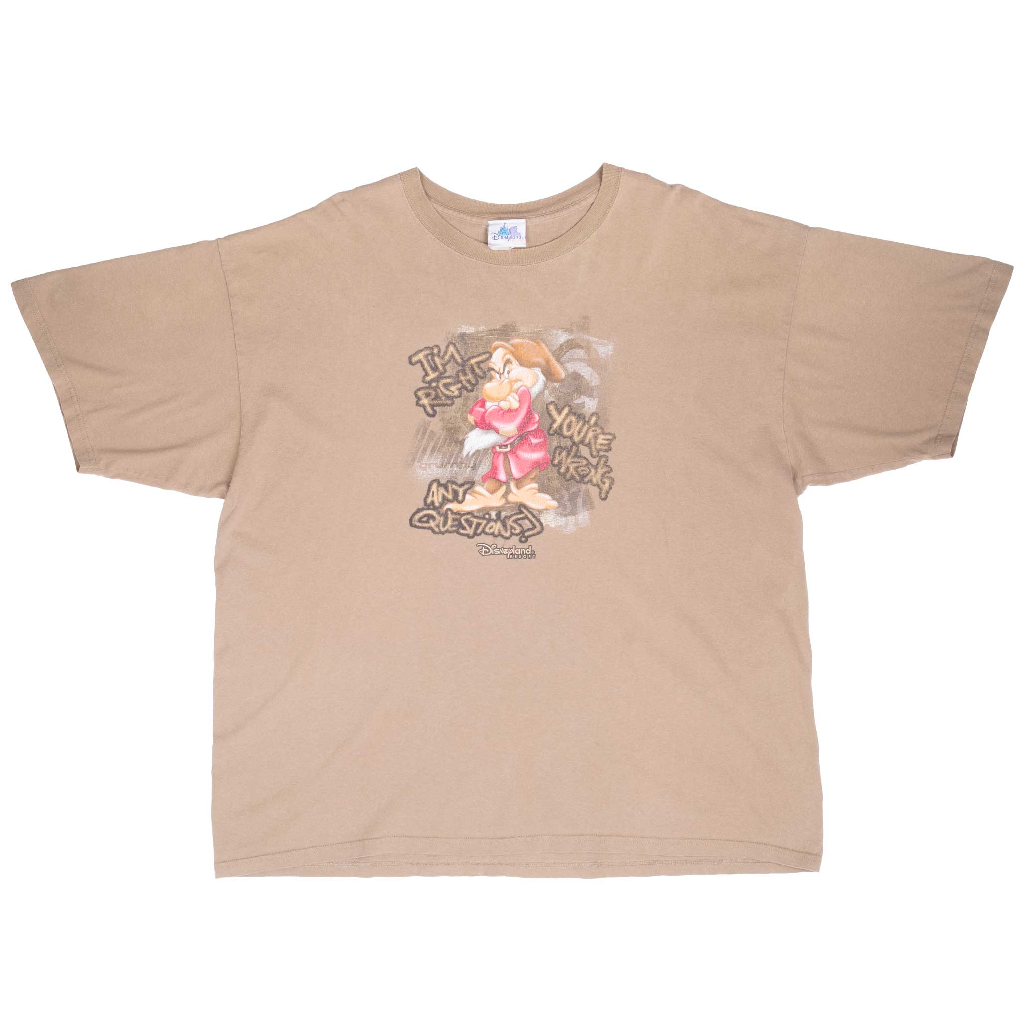 Vintage Disney Snow White And The Seven Dwarfs Grumpy Tee Shirt 2000S Size 2XL