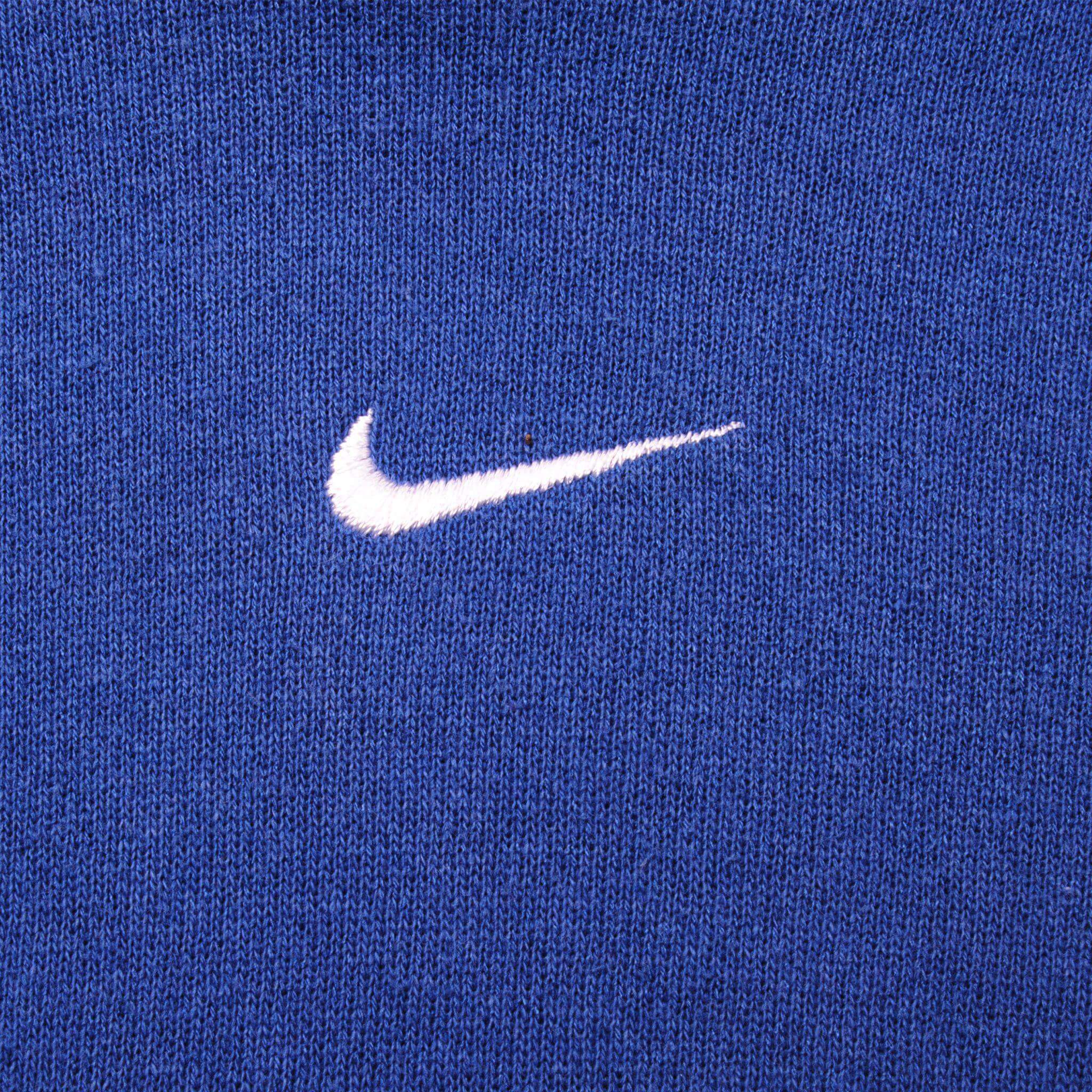 VINTAGE NIKE SWOOSH HOODIE BLUE SWEATSHIRT LATE 90s SIZE XL