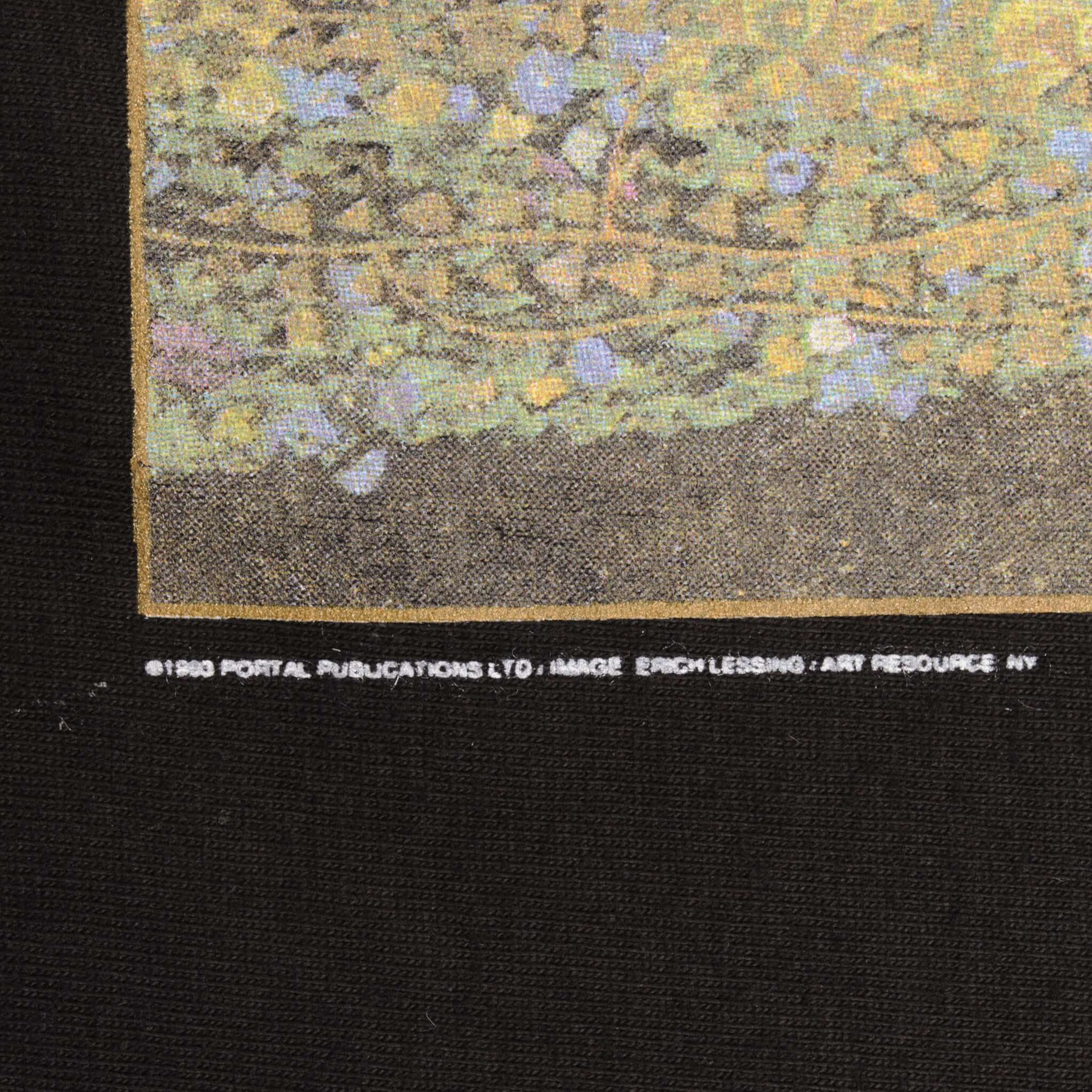 Vintage Gustave Kilmt The Kiss Art Tee Shirt 1990 Size XL Made In Usa With Single Stitch Sleeves