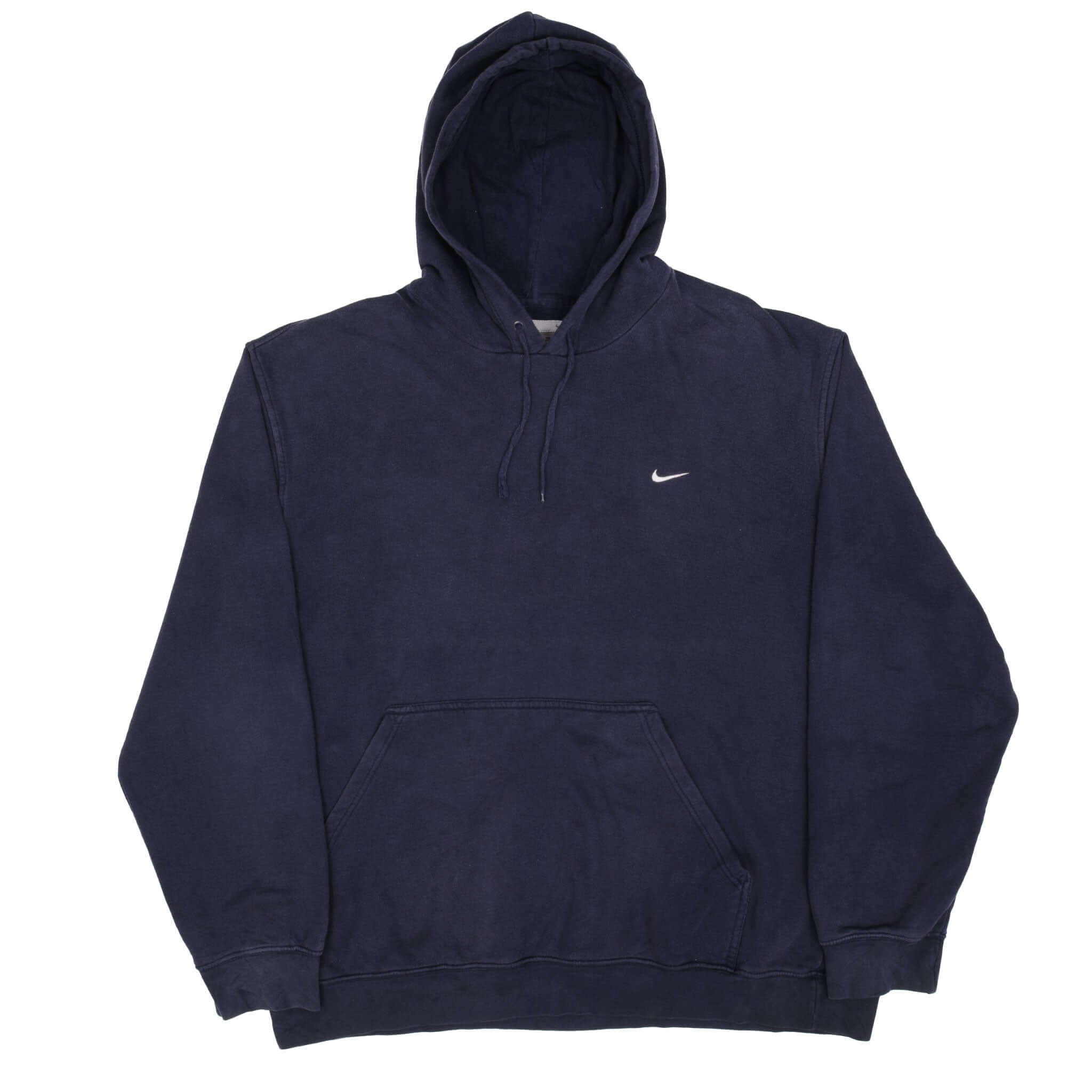 Vintage Nike Classic Swoosh Navy Hoodie Sweatshirt 2000S Size 2XL