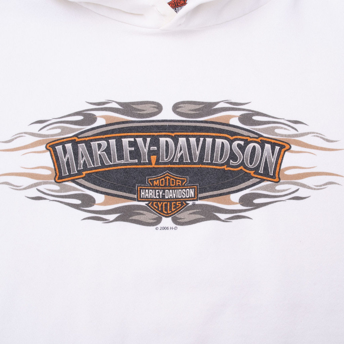 Vintage Harley Davidson San Marcos California White Hoodie Sweatshirt 2005 Size XL Made In USA