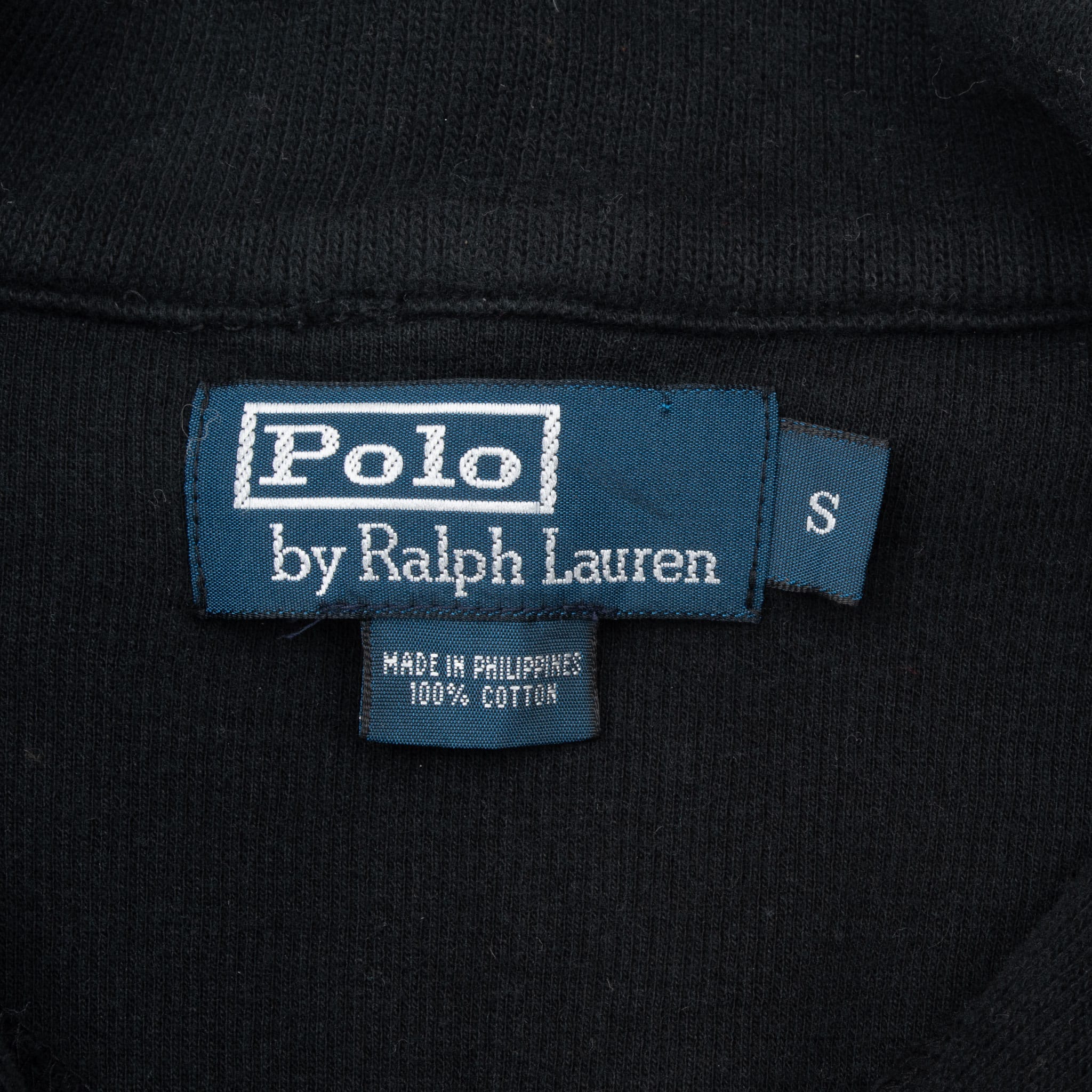 Vintage Polo Ralph Lauren Black Quarter 1/4 Zip Sweater 1990S Size Small