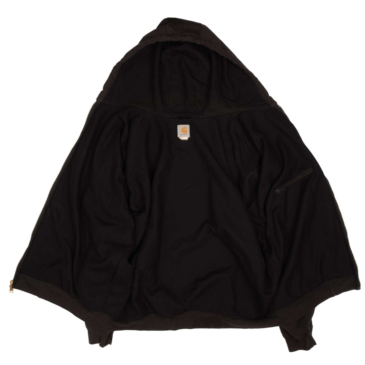 Vintage Carhartt Heavyweight Full Zip Black Hoodie Sweatshirt Size 2XL