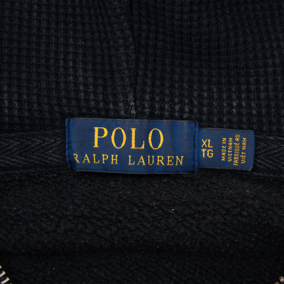 Vintage Ralph Lauren Full Zip Classic Black Hoodie Sweatshirt Size XL