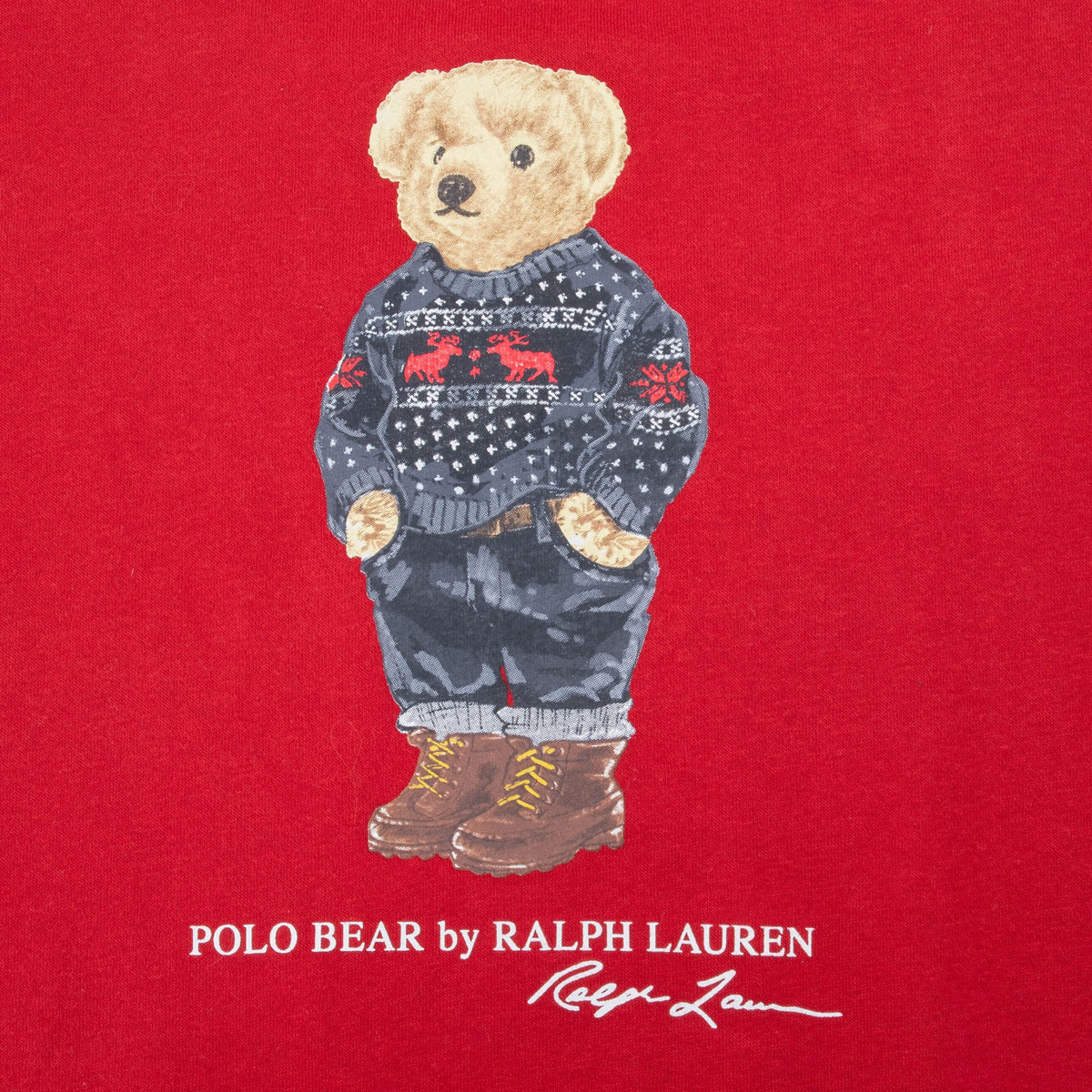 Vintage Ralph Lauren Polo Teddy Bear Red Sweatshirt Size Xl