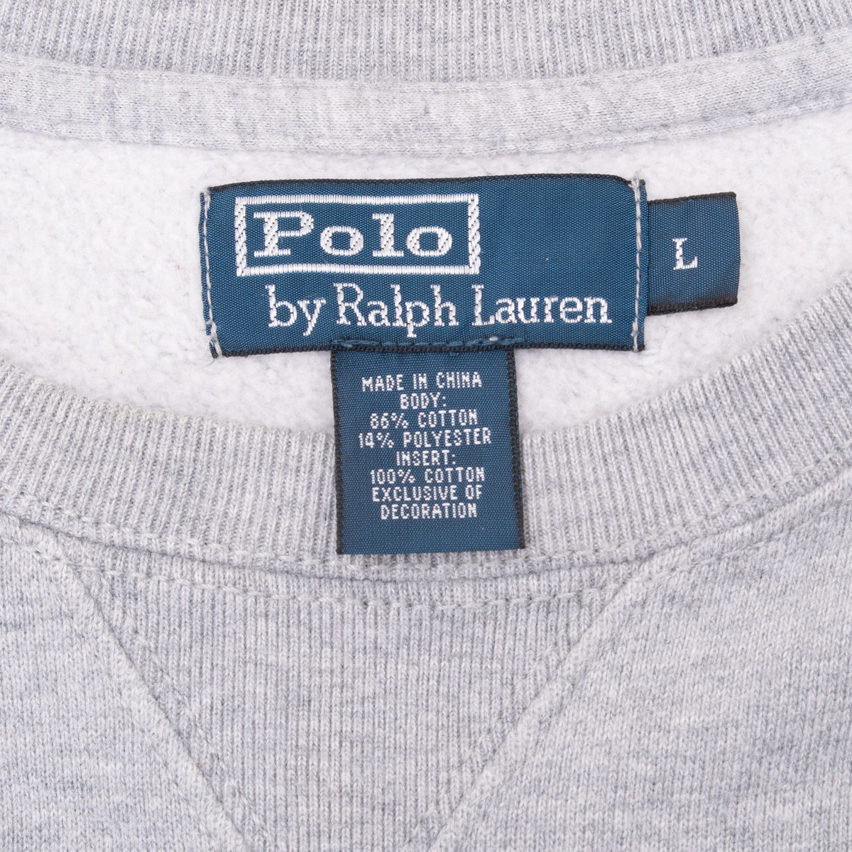 Vintage Ralph Lauren Grey Classic Crewneck Sweatshirt Size Large 1990S
