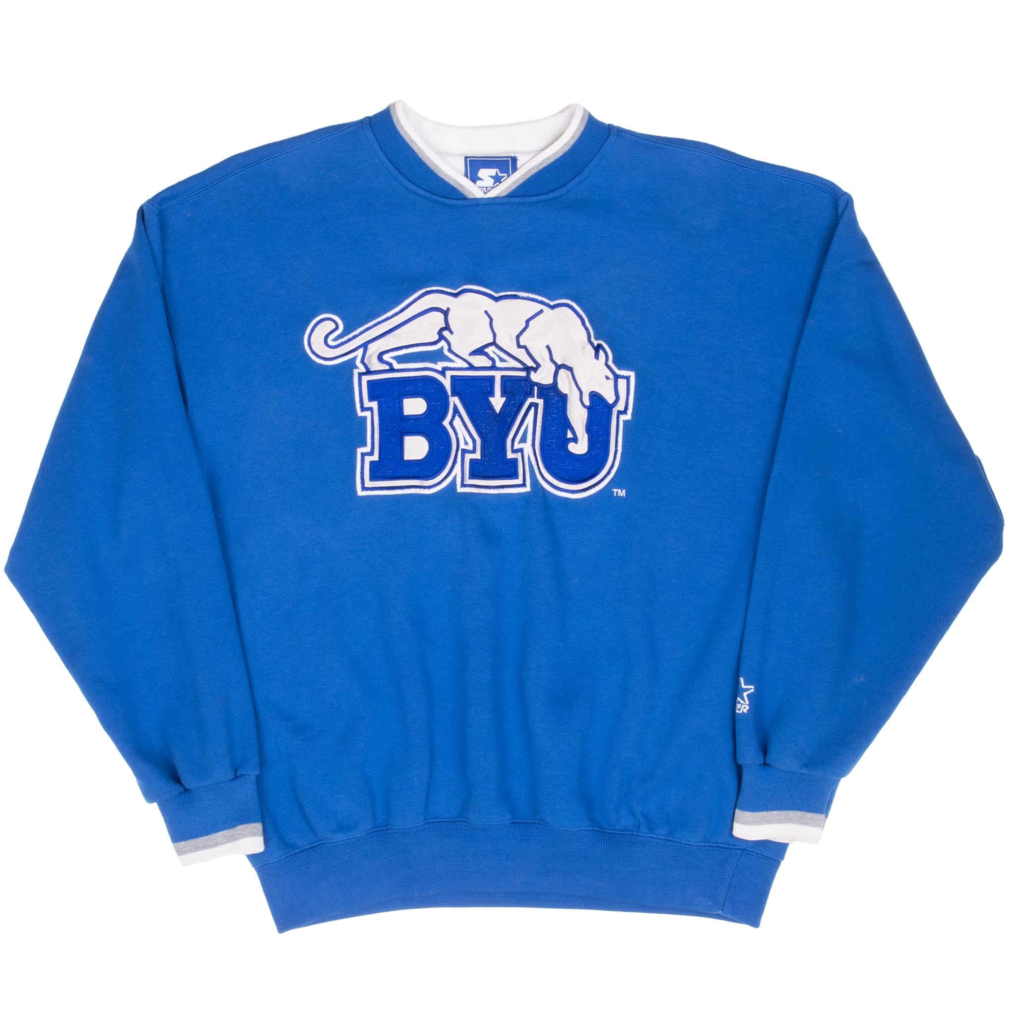 Vintage Ncaa BYU Brigham Young Starter Sweatshirt 1990S Size Medium