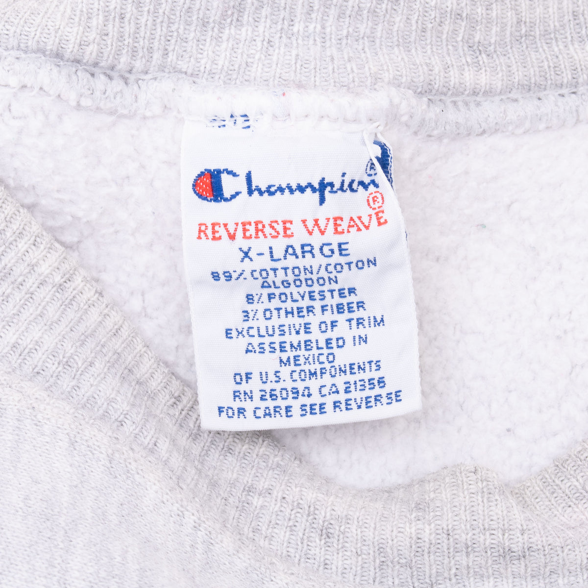 Vintage Champion Reverse Weave Uconn Crewneck Grey Sweatshirt 1990S Size XL