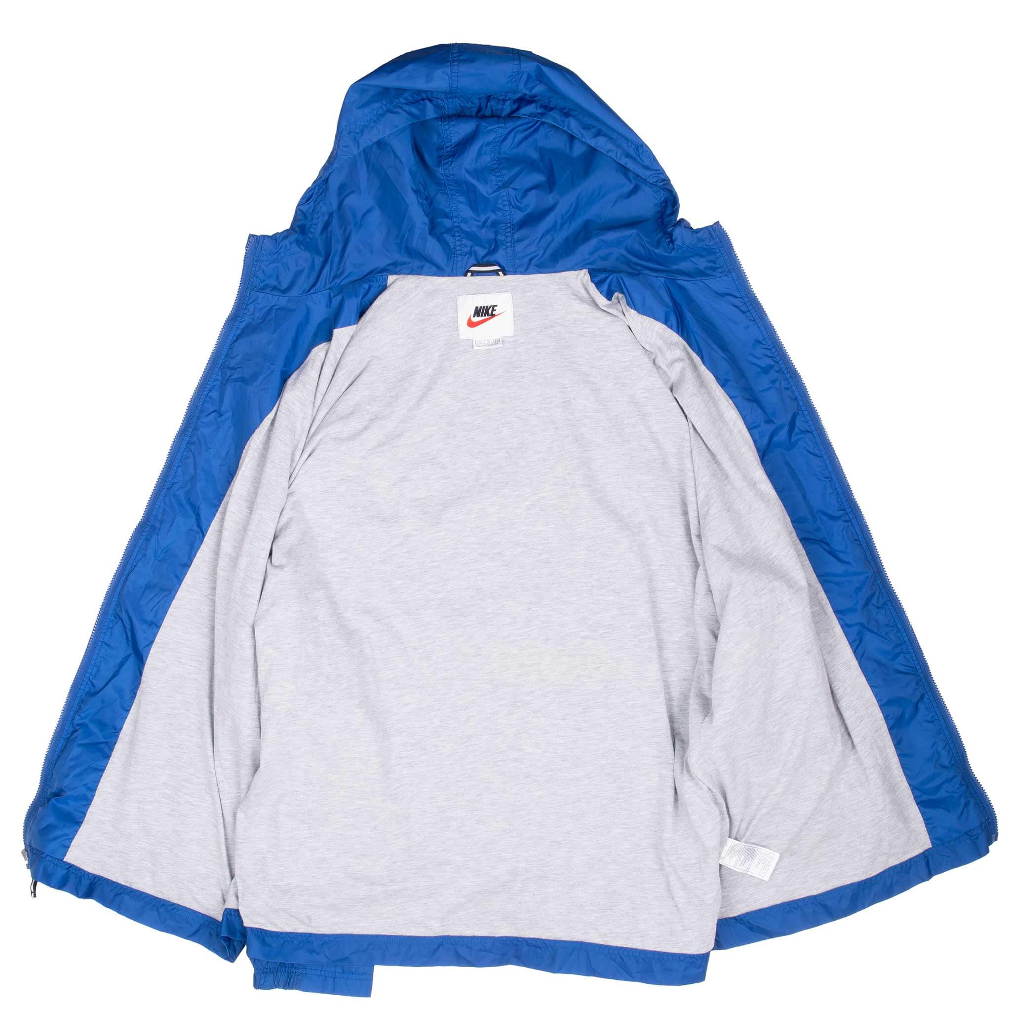 VINTAGE NIKE BLUE WINDBREAKER HOODED JACKET 1990S 2XL