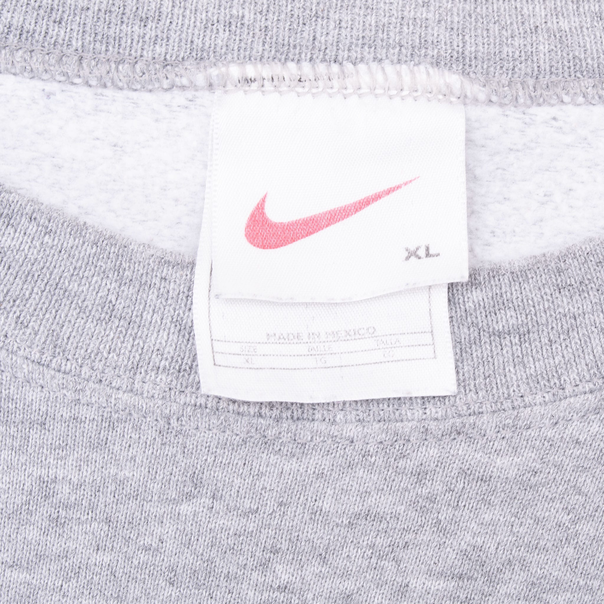 Vintage Nike Classic Swoosh Grey Sweatshirt 1990S Size Xl