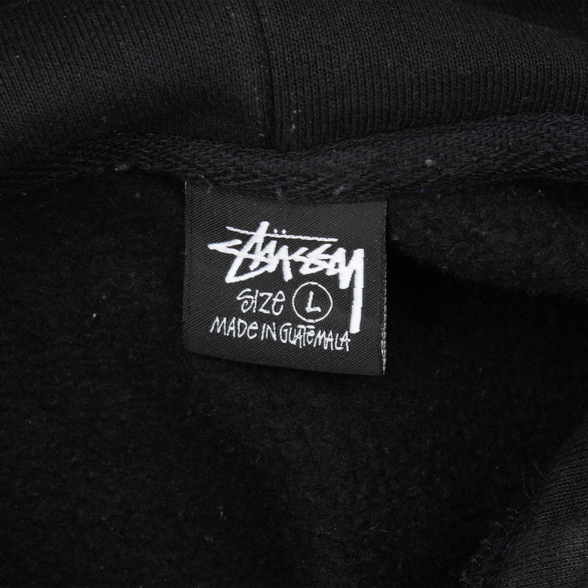 Vintage Stussy International Black Hoodie Sweatshirt Size Large