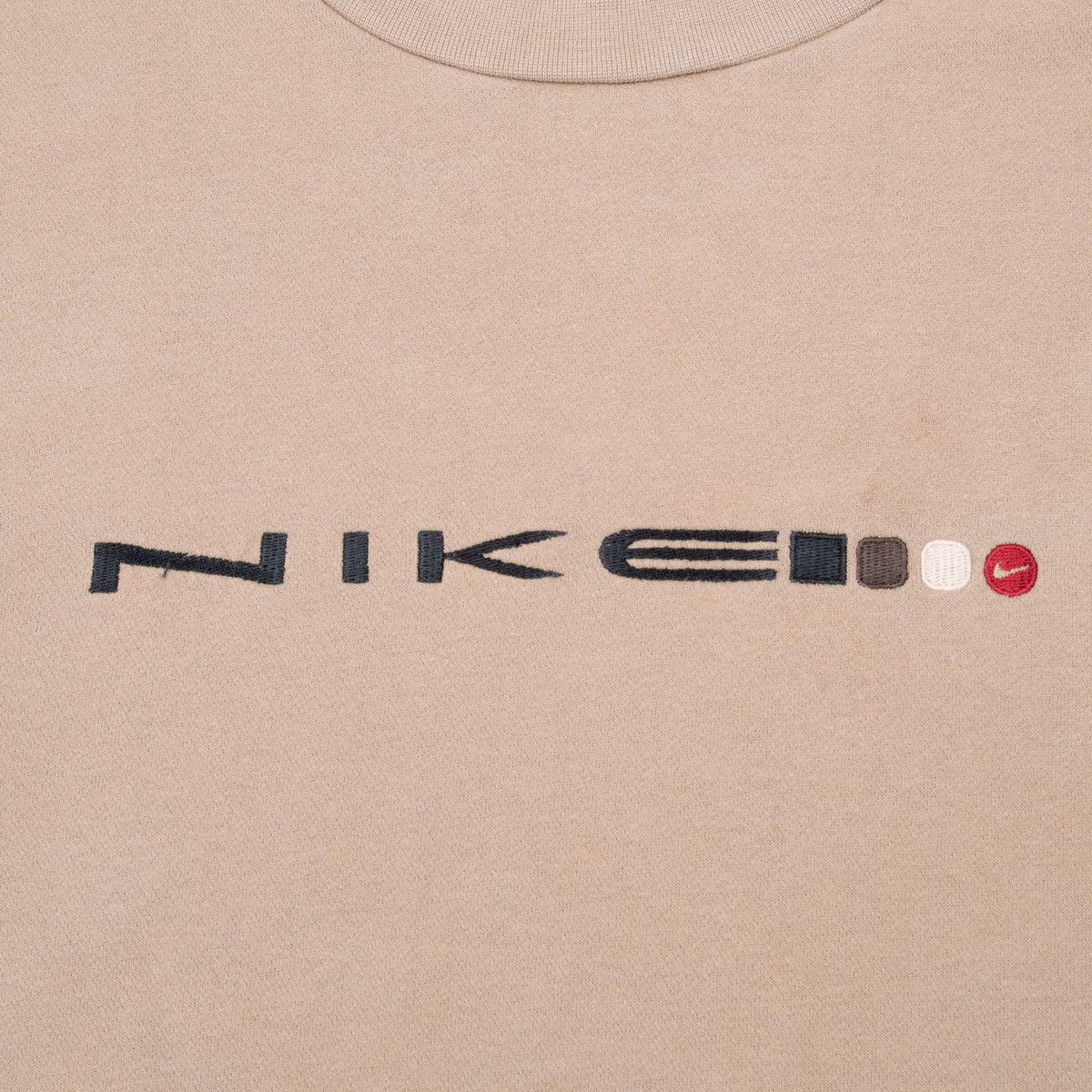 Vintage Nike Spellout Beige Crewneck Sweatshirt 1990S Size XL
