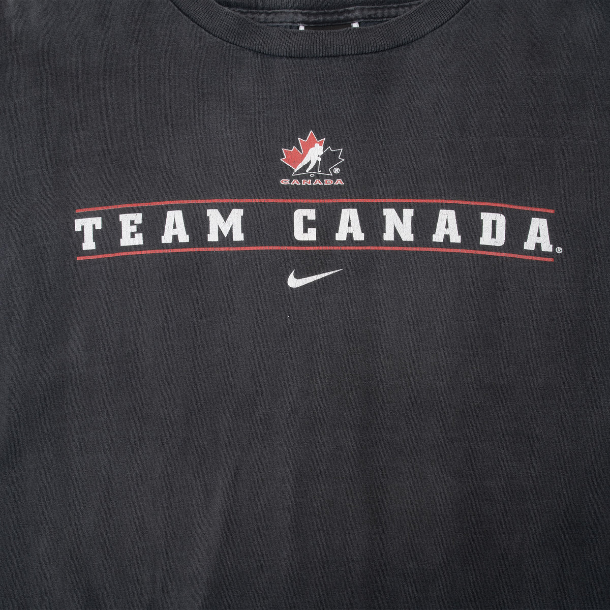 Vintage Nike Hockey Team Canada Black Tee Shirt 1990S Size 2XL