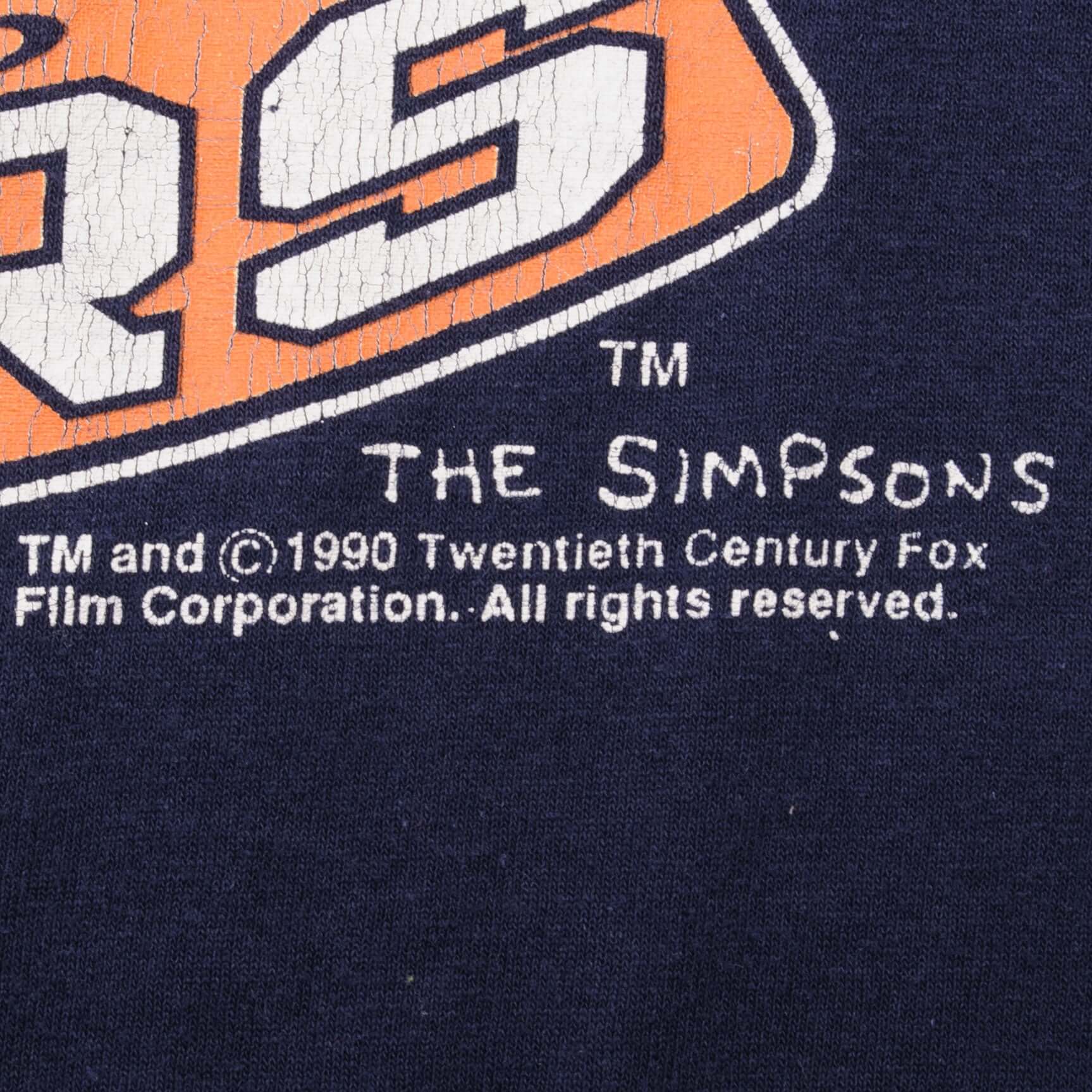 Vintage NFL Chicago Bears Bart Simpson 1990 Tee Shirt Size Xl Made In USA With Single Stitch Sleeves