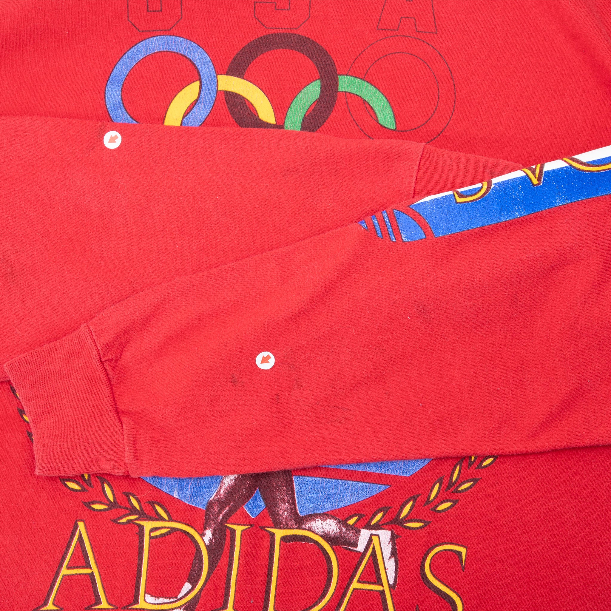 VINTAGE ADIDAS 1988 OLYMPIC GAMES TEAM USA LONG SLEEVE TEE SHIRT MEDIUM MADE USA