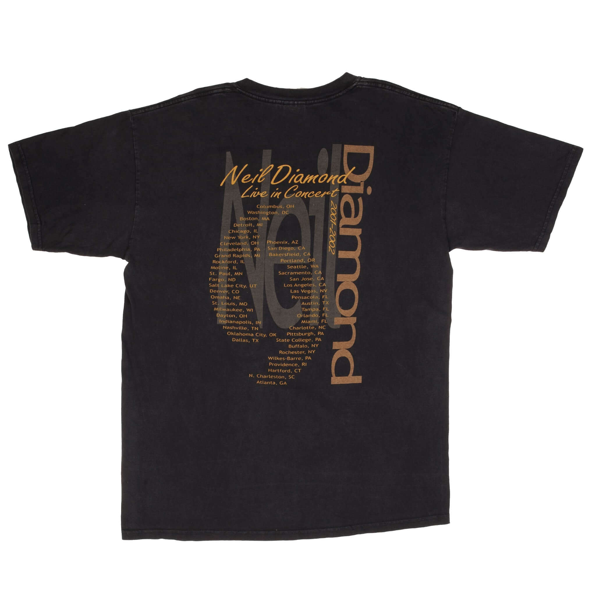 Vintage Neil Diamond In Live Concert 2001 2002 Tee Shirt Size Large