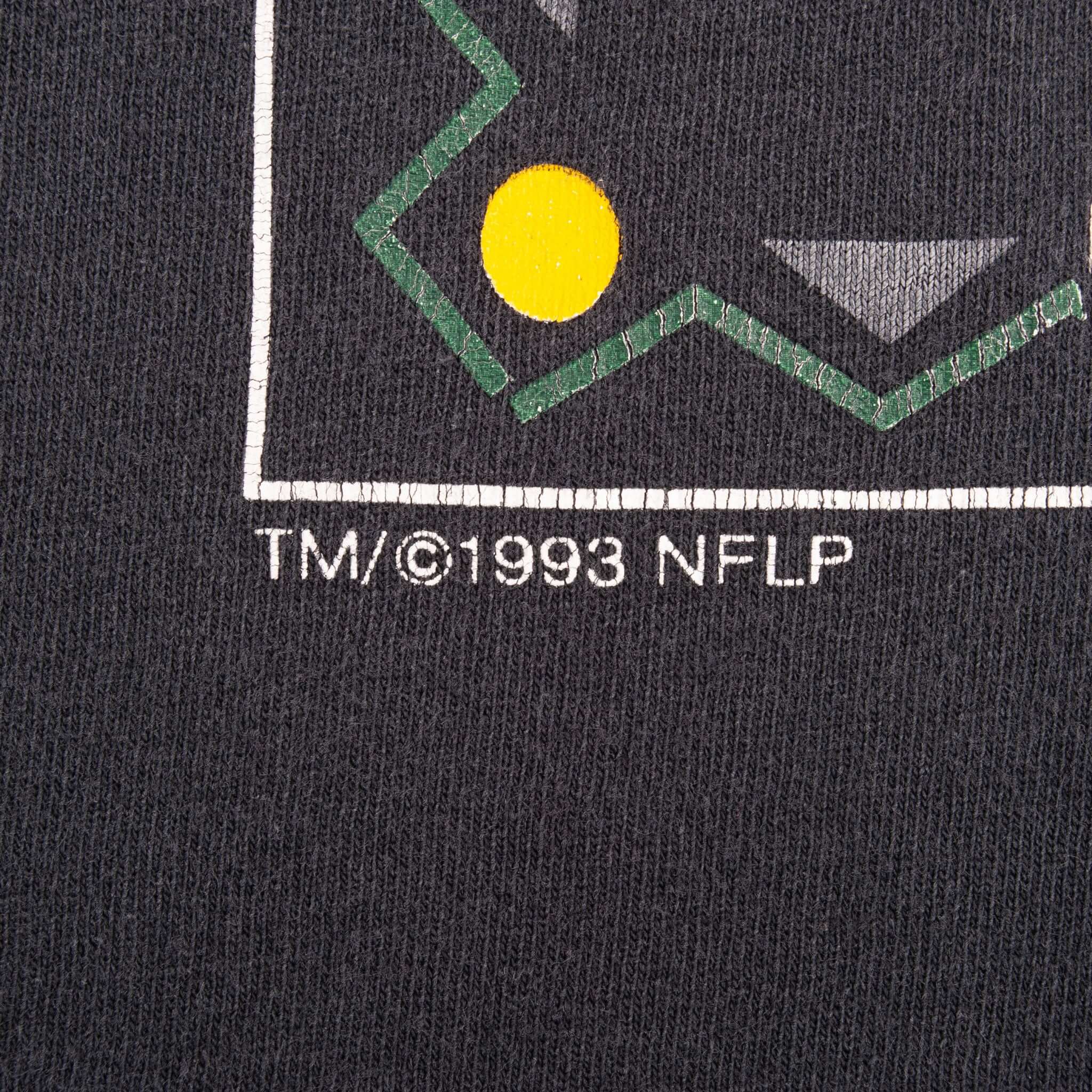 Vintage Nfl Green Bay Packers 1993 Black Tee Shirt Size Large Made In USA With Single Stitch Sleeves