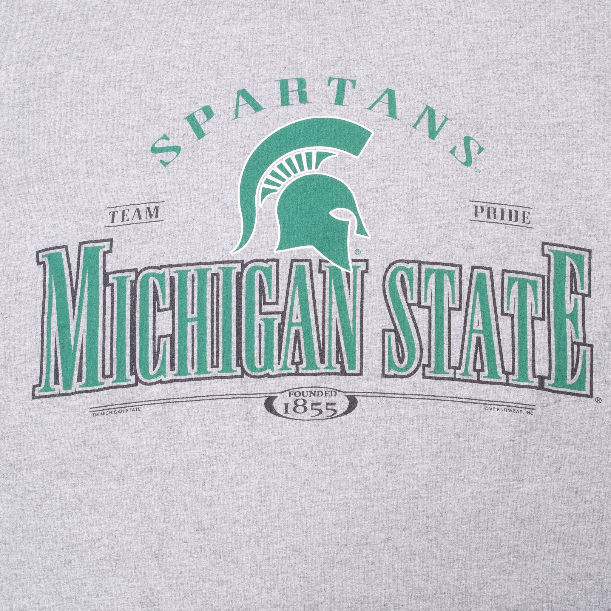Vintage Ncaa Michigan State Spartans Grey Tee Shirt 1990S Size XL