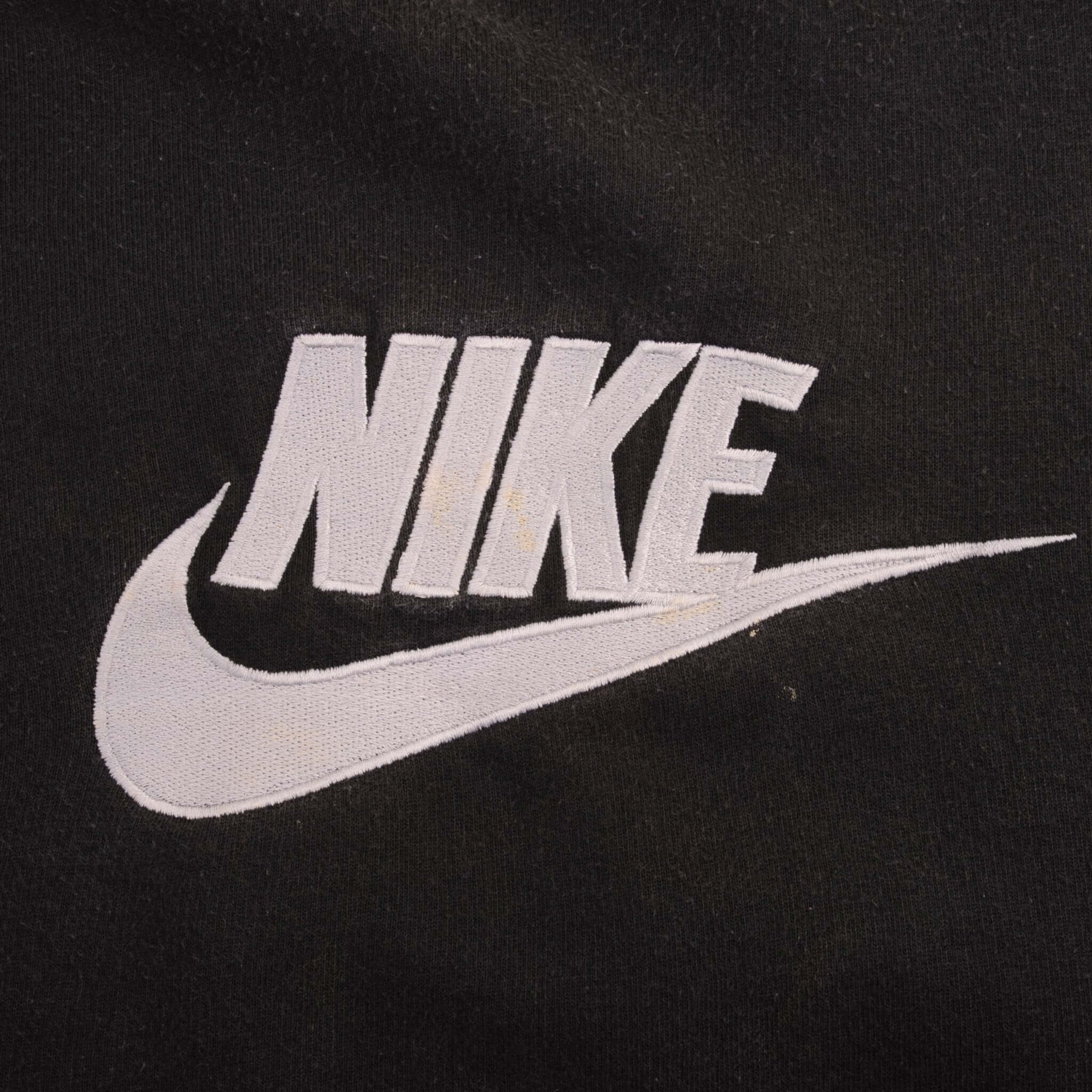 Vintage Nike Swoosh Spellout Black Crewneck Sweatshirt 2000S Size 2XL